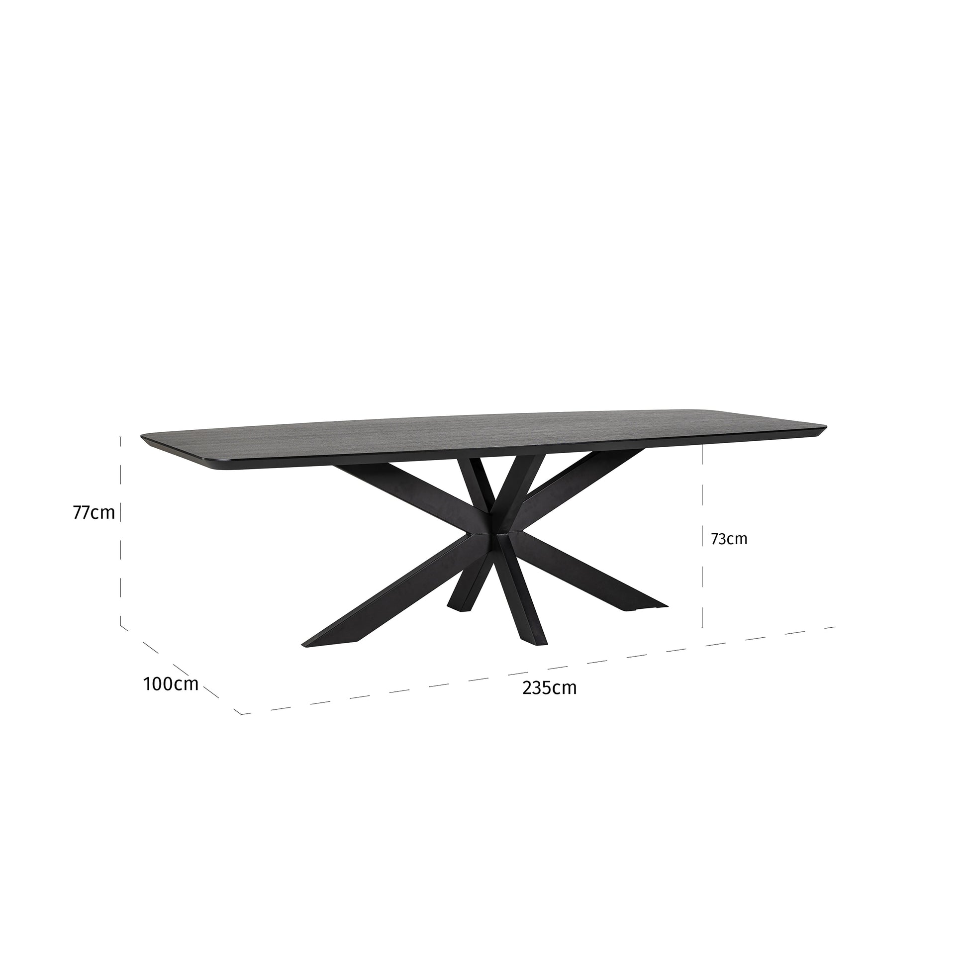 Richmond Interiors Bonvoy 235cm Dining Table in Black  Nicholas John Interiors