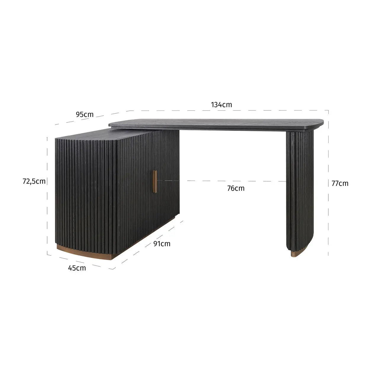 Richmond Interiors Cambon 2-Doors Desk in Dark Coffee  Nicholas John Interiors