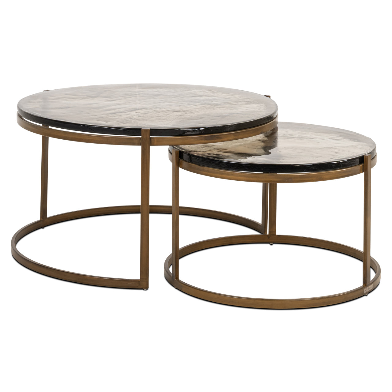 Richmond Interiors Cleo Set of 2 Coffee Table in Gold  Nicholas John Interiors
