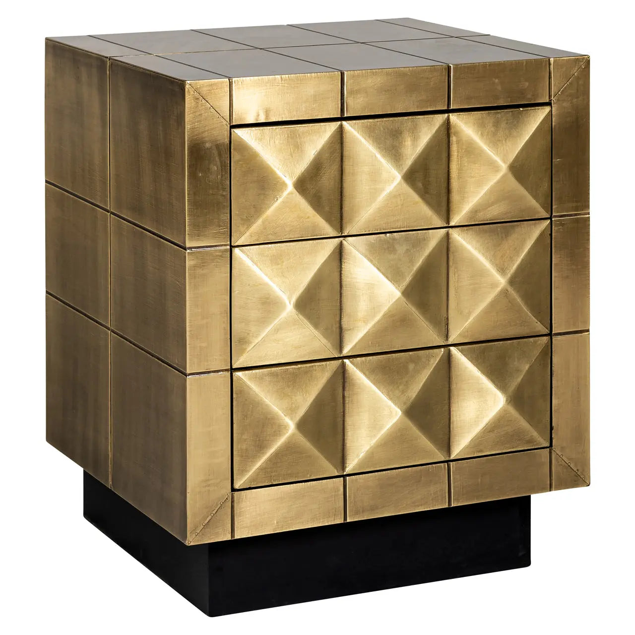 Richmond Interiors Collada 3-Drawers Cabinet in Brushed Gold  Nicholas John Interiors