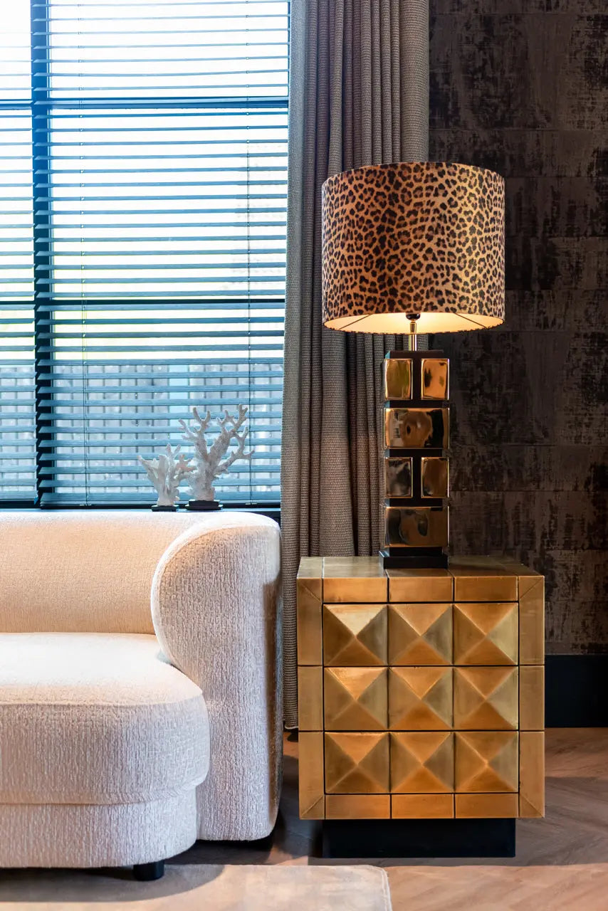 Richmond Interiors Collada 3-Drawers Cabinet in Brushed Gold  Nicholas John Interiors