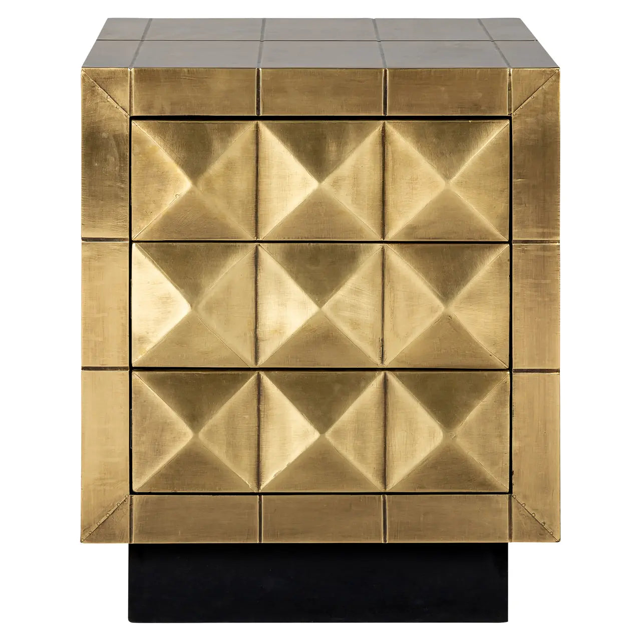 Richmond Interiors Collada 3-Drawers Cabinet in Brushed Gold  Nicholas John Interiors