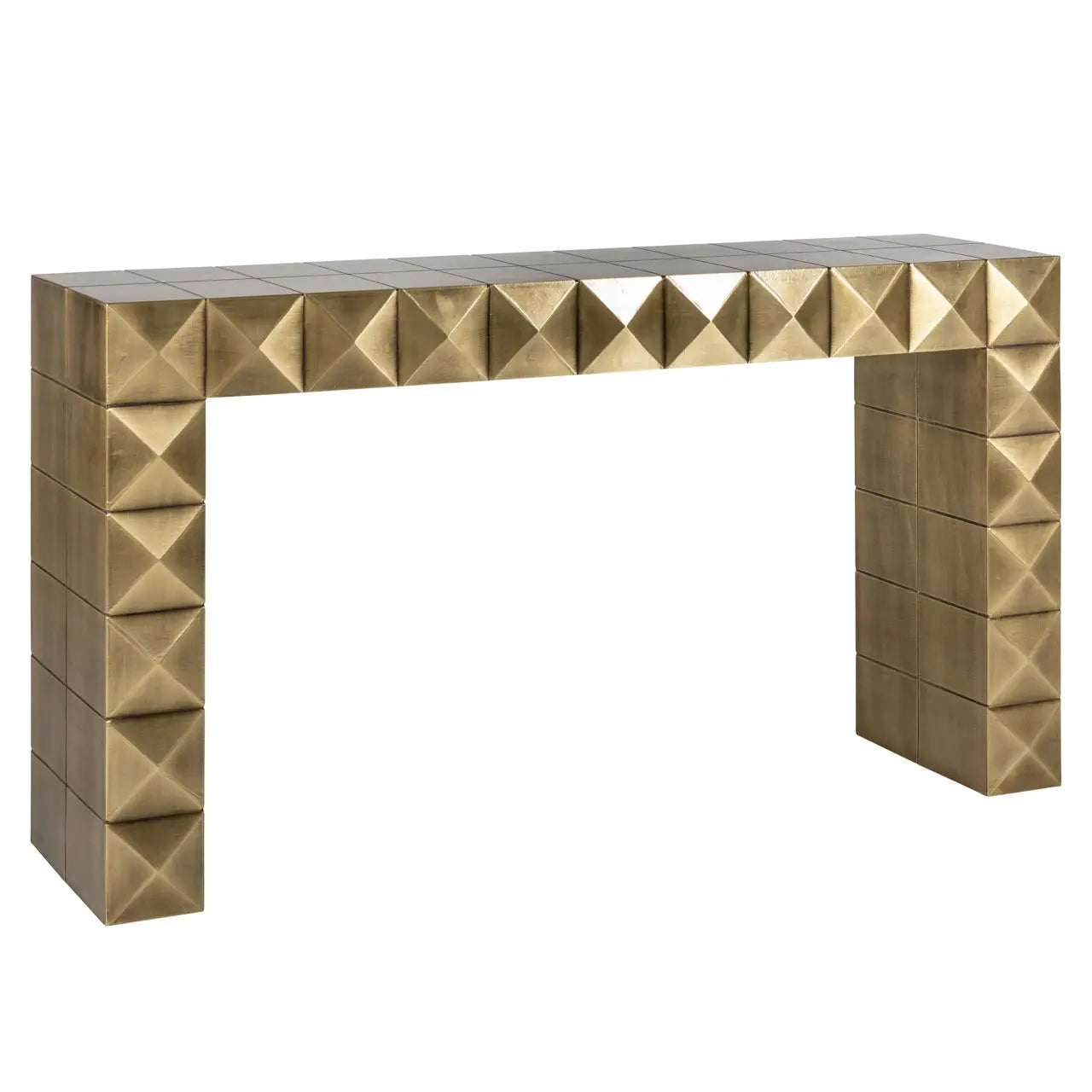 Richmond Interiors Collada Console Table in Brushed Gold  Nicholas John Interiors