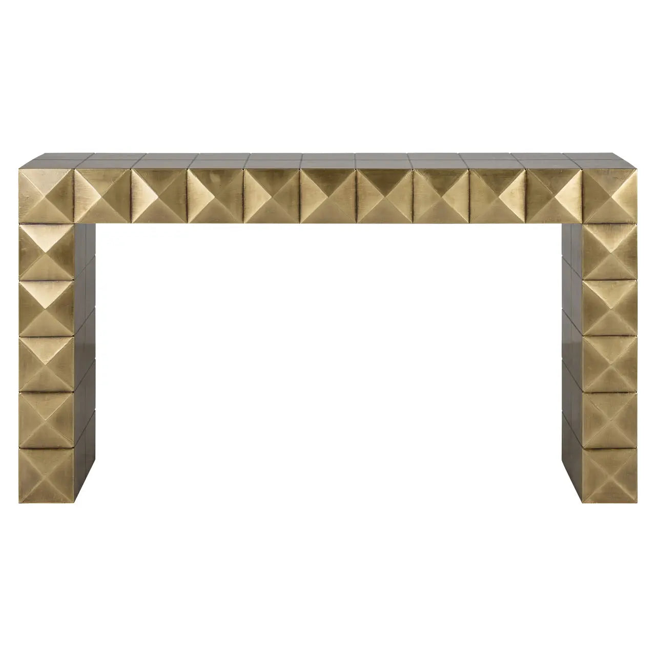 Richmond Interiors Collada Console Table in Brushed Gold  Nicholas John Interiors