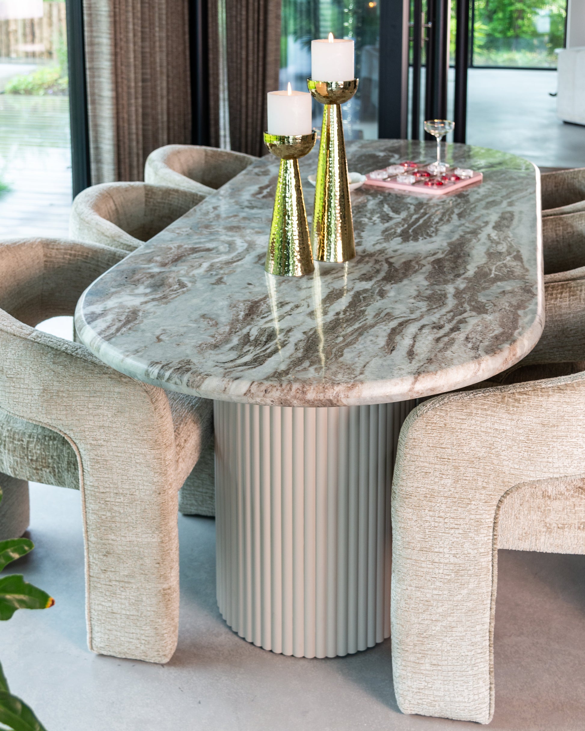 Richmond Interiors Coronel Dining Table 240 in Beige  Nicholas John Interiors