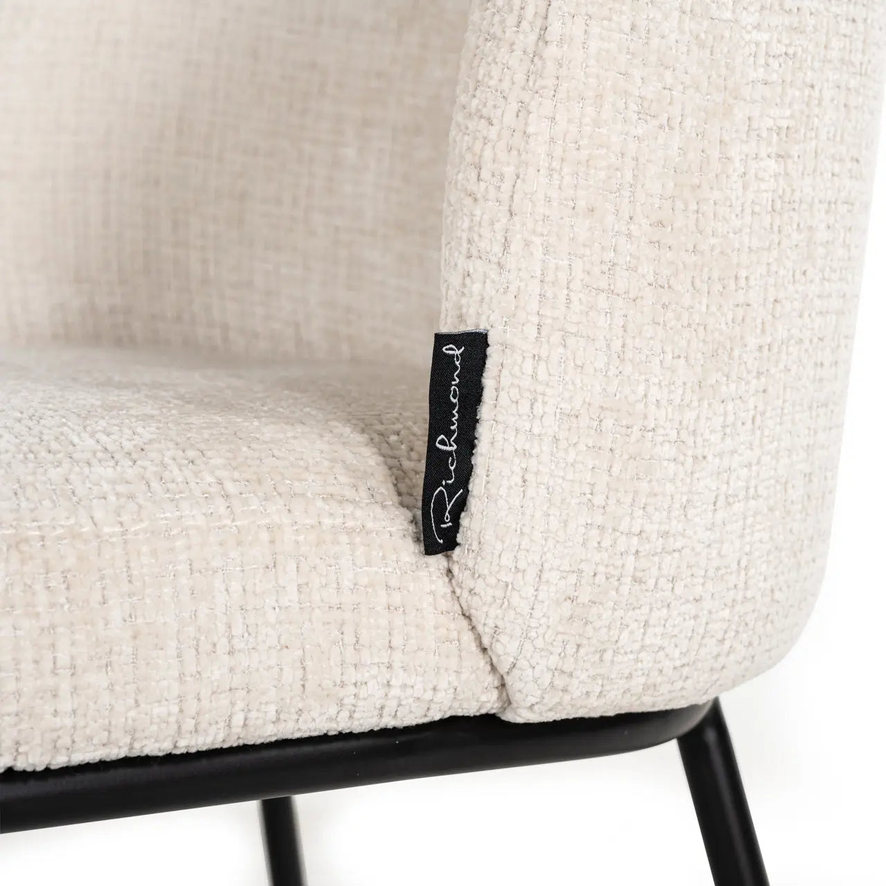 Richmond Interiors Elvi Chair in Beige Chenille Upholstery  Nicholas John Interiors