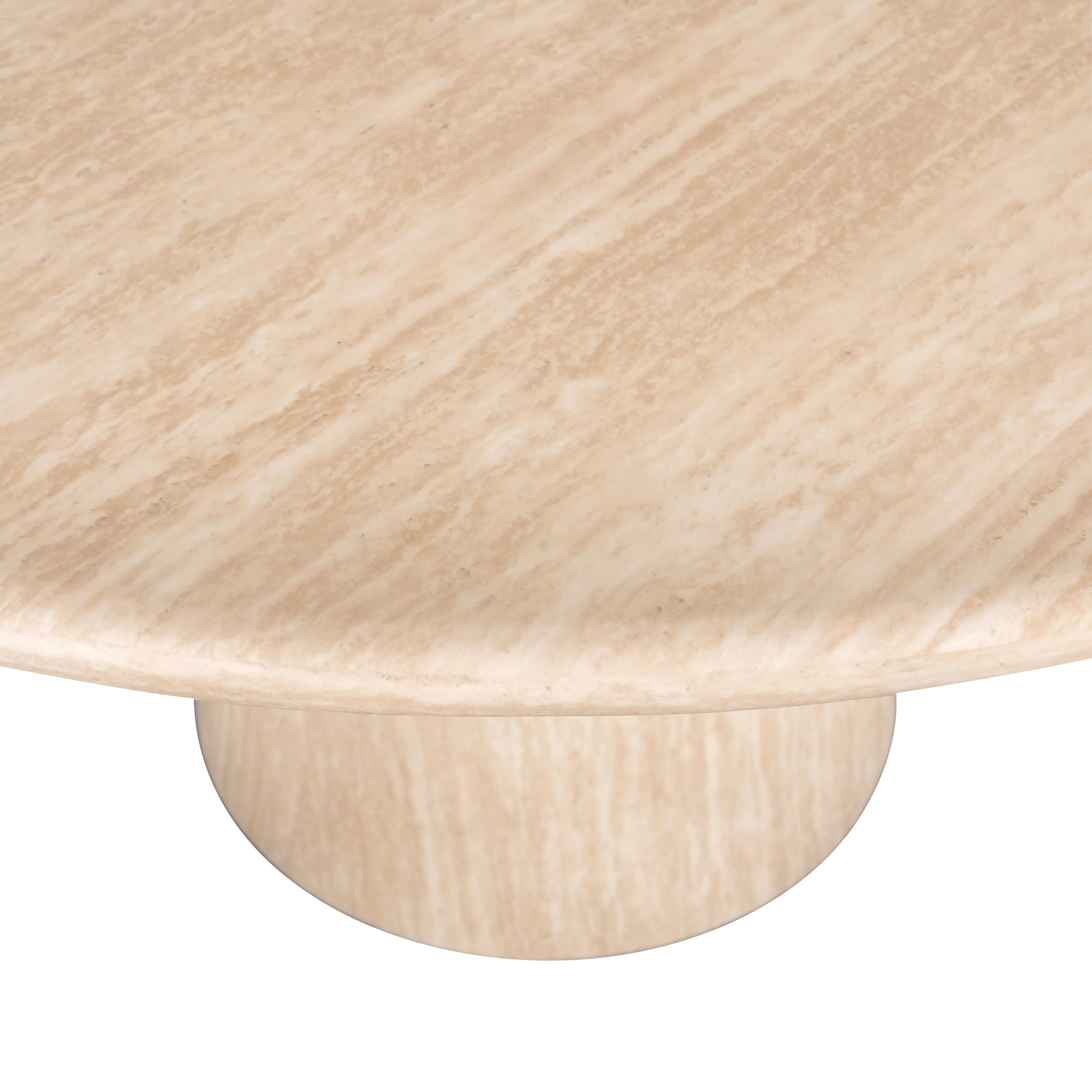 Richmond Interiors Fictus Dining Table 140cm Faux Travertine in Beige  Nicholas John Interiors