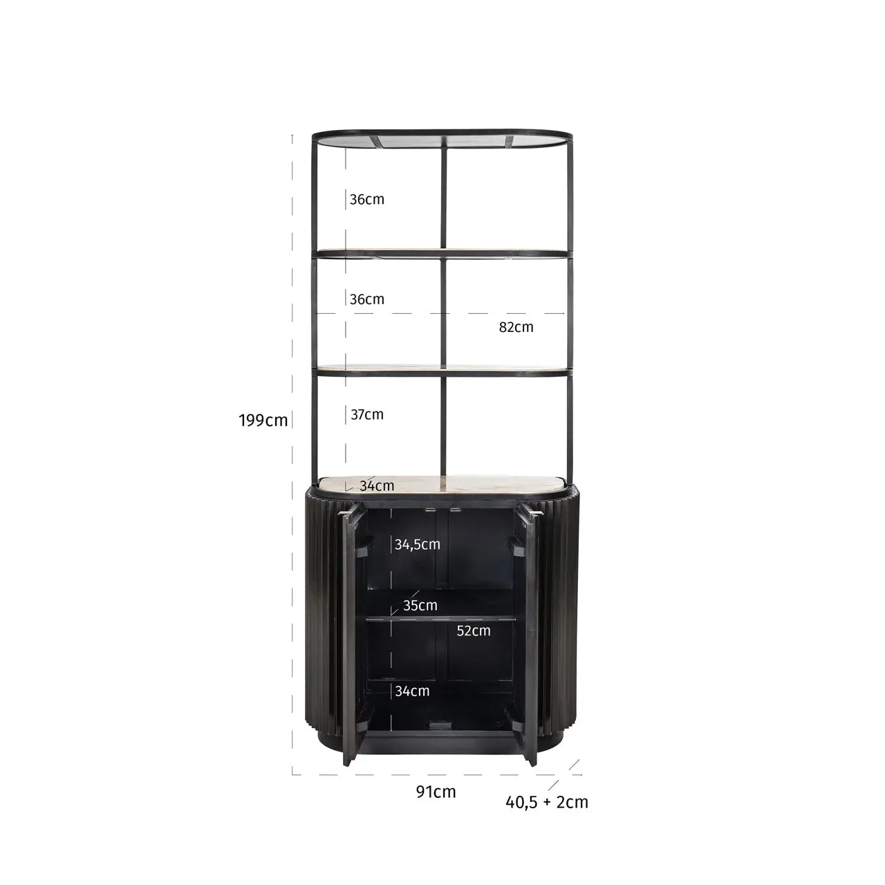 Richmond Interiors Hampton 2-Doors 2-Shelves Cabinet  Nicholas John Interiors