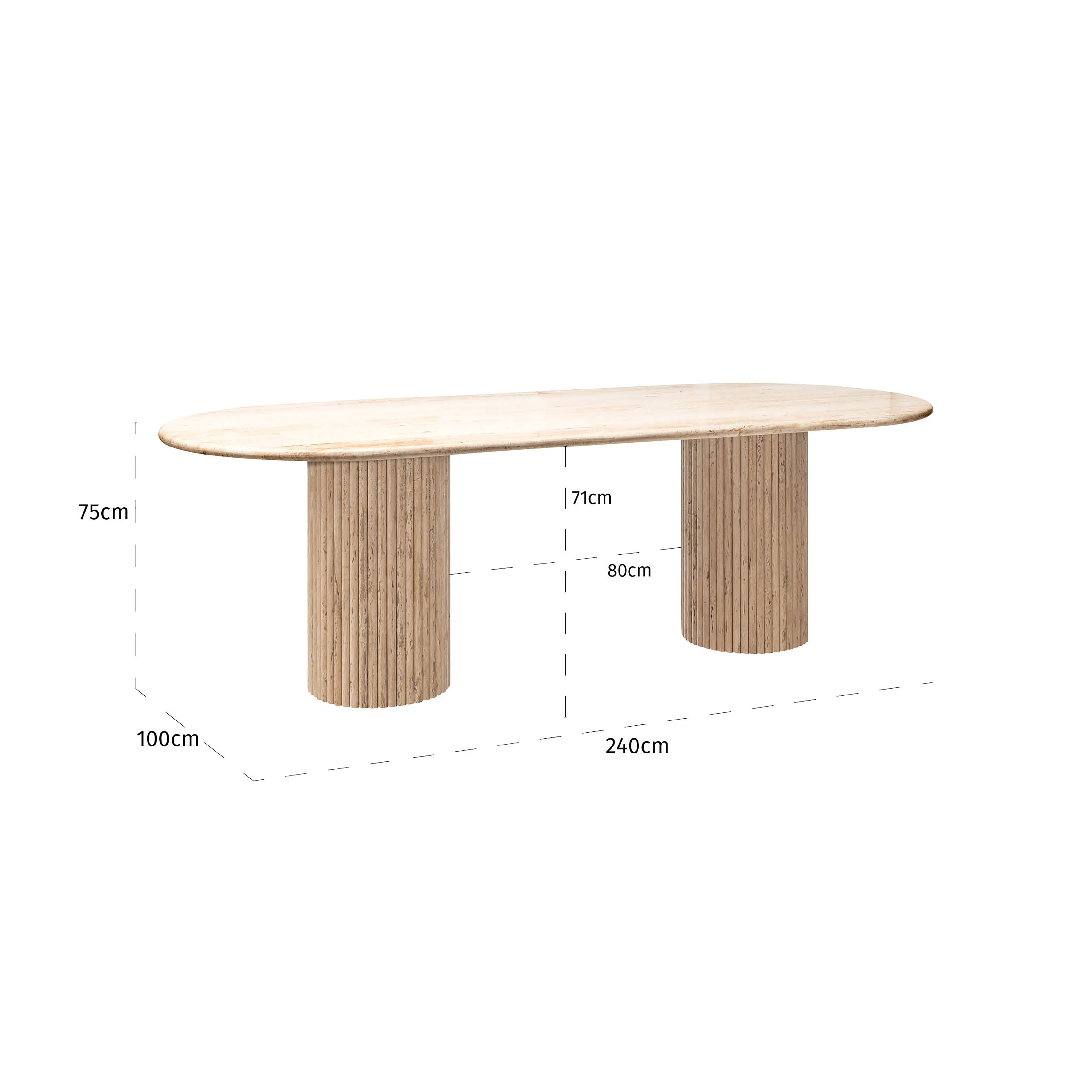 Richmond Interiors La Cantera 240cm Dining Table in Beige  Nicholas John Interiors
