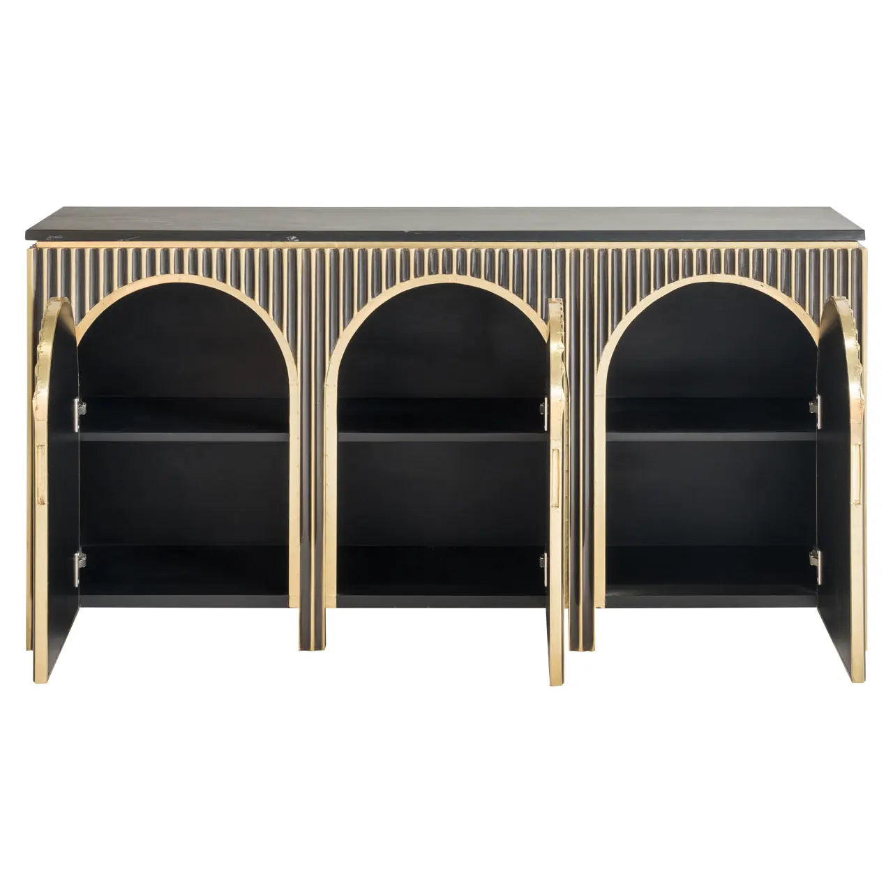 Richmond Interiors Les Arcs 3-Door Sideboard in Brushed Gold  Nicholas John Interiors