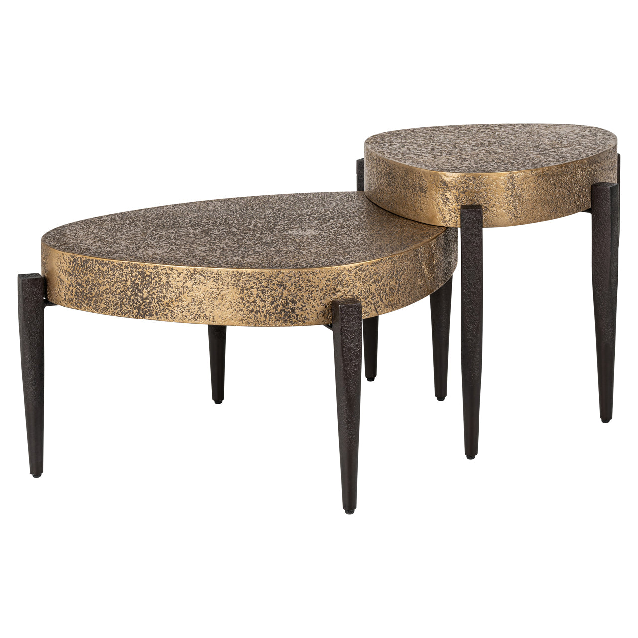 Richmond Interiors Marquee Set of 2 Coffee Table in Black/Gold  Nicholas John Interiors