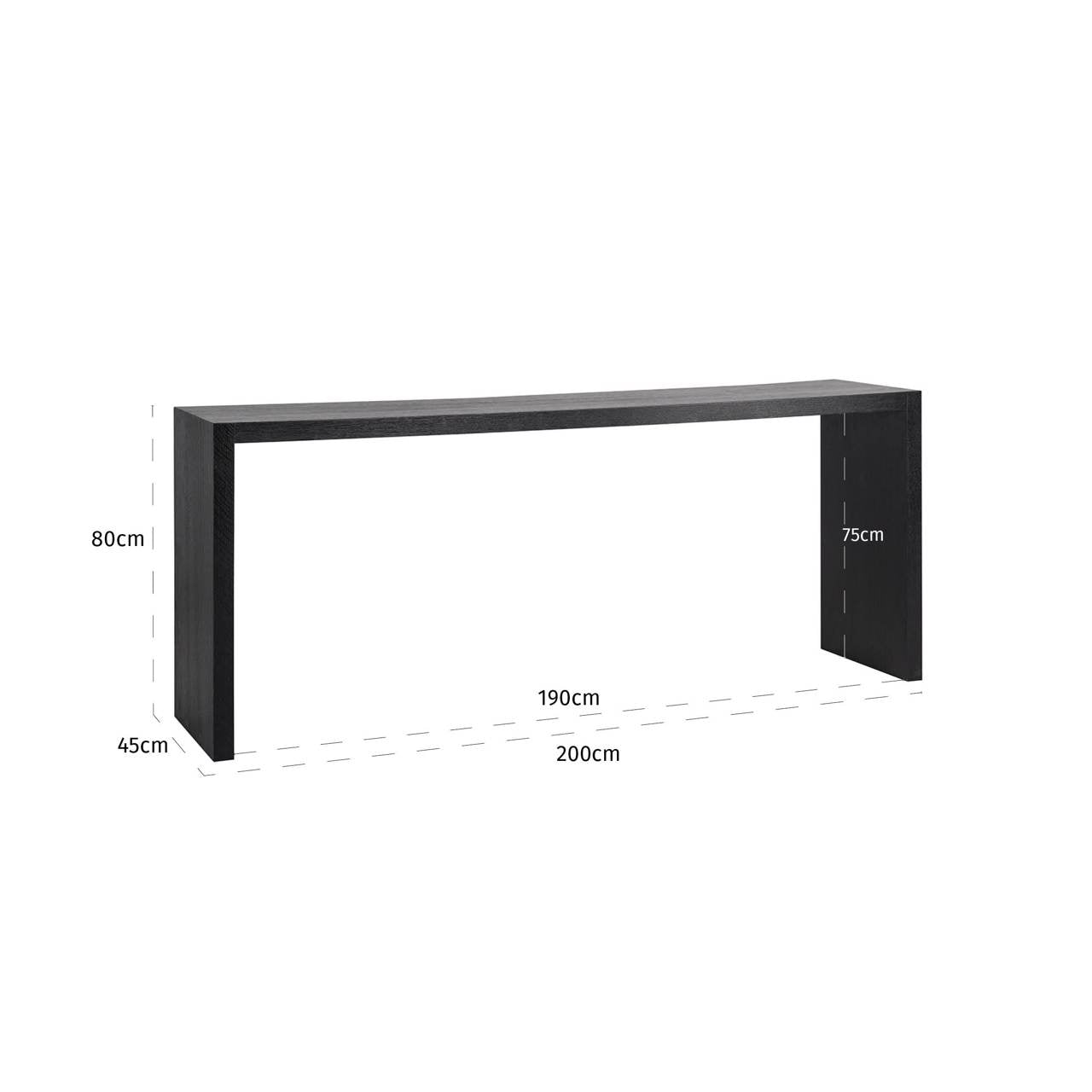 Richmond Interiors Oakura Console Table in Black  Nicholas John Interiors