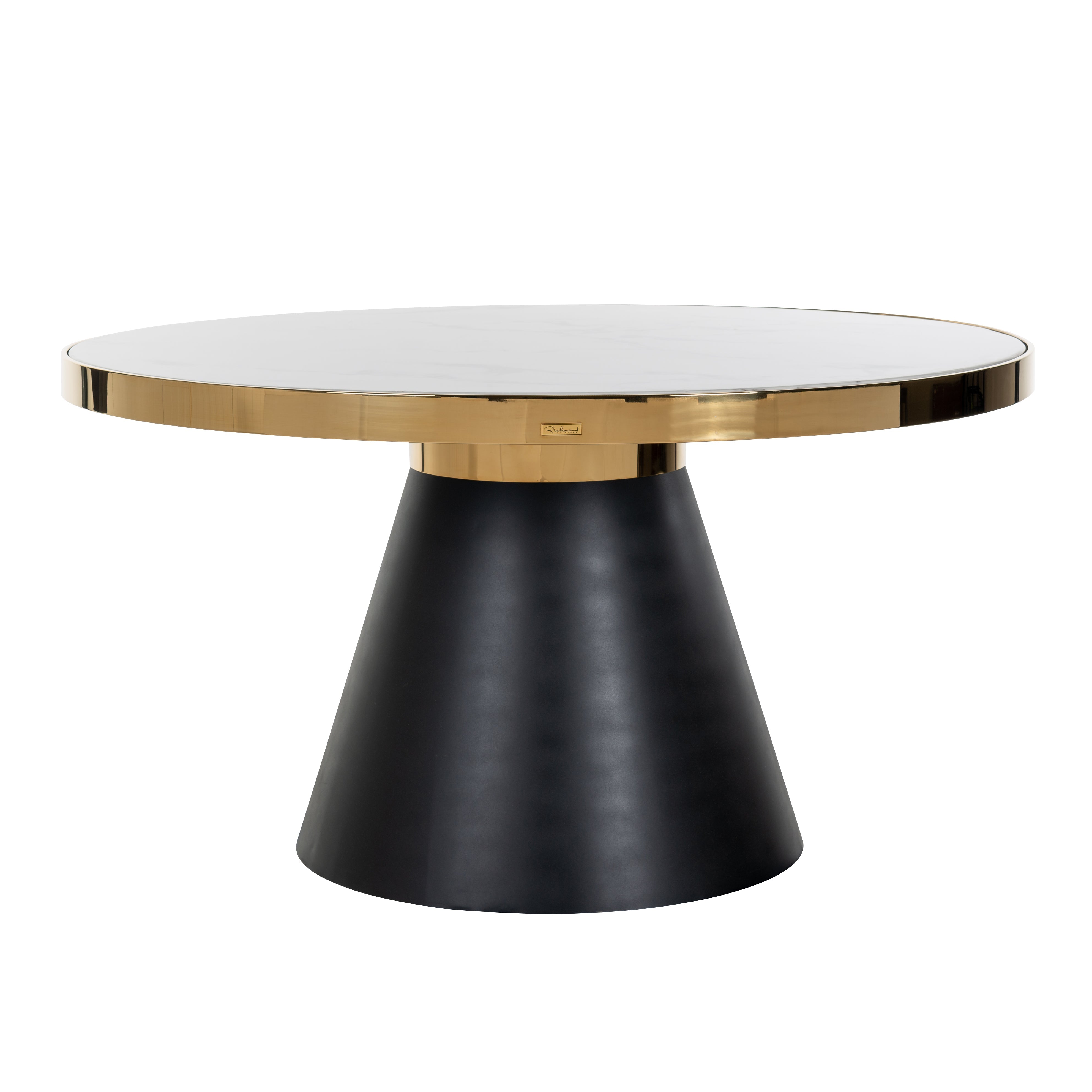 Richmond Interiors Odin 140cm Dining Table in Gold  Nicholas John Interiors
