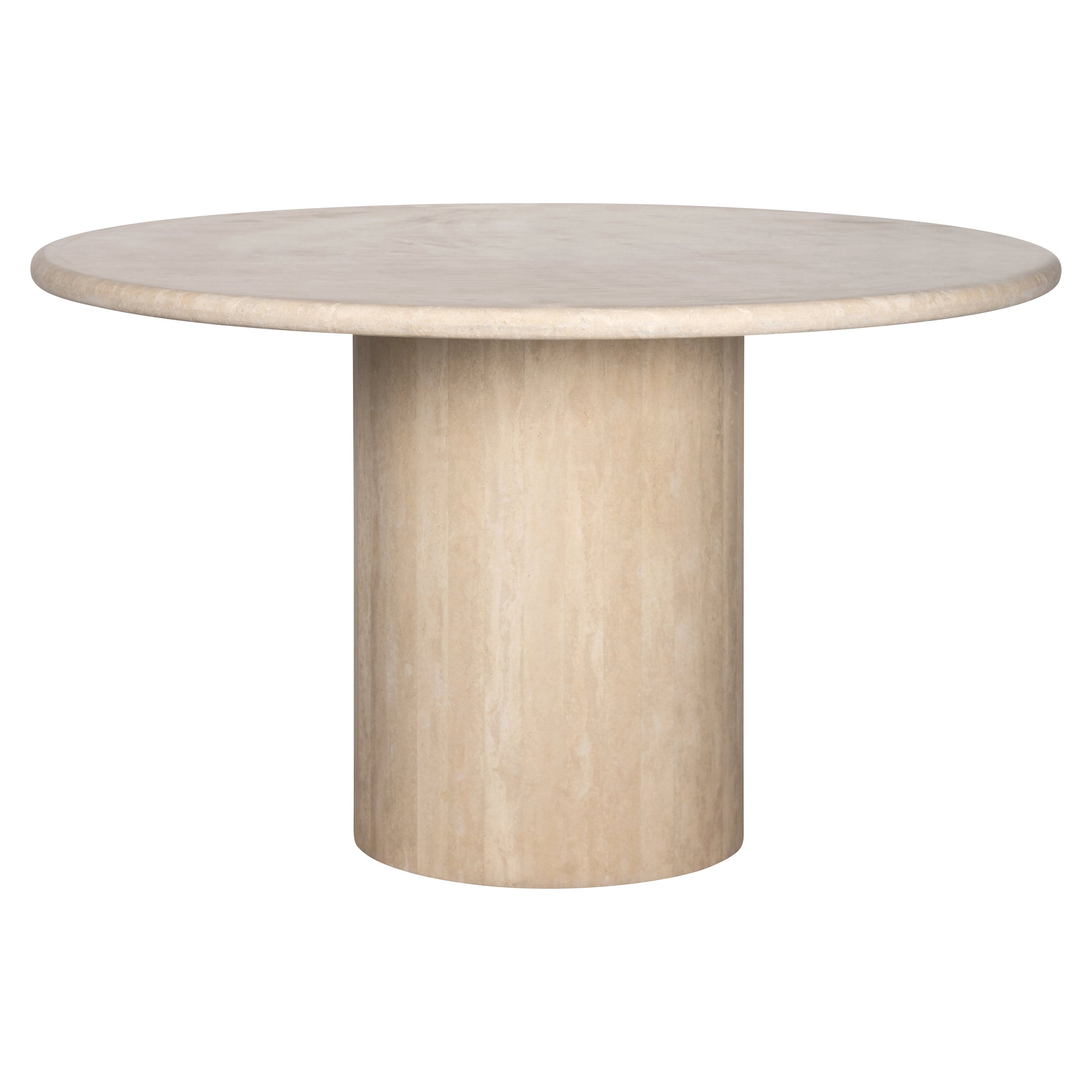 Richmond Interiors Renaissance 130cm Dining Table Italian Travertine in Beige  Nicholas John Interiors