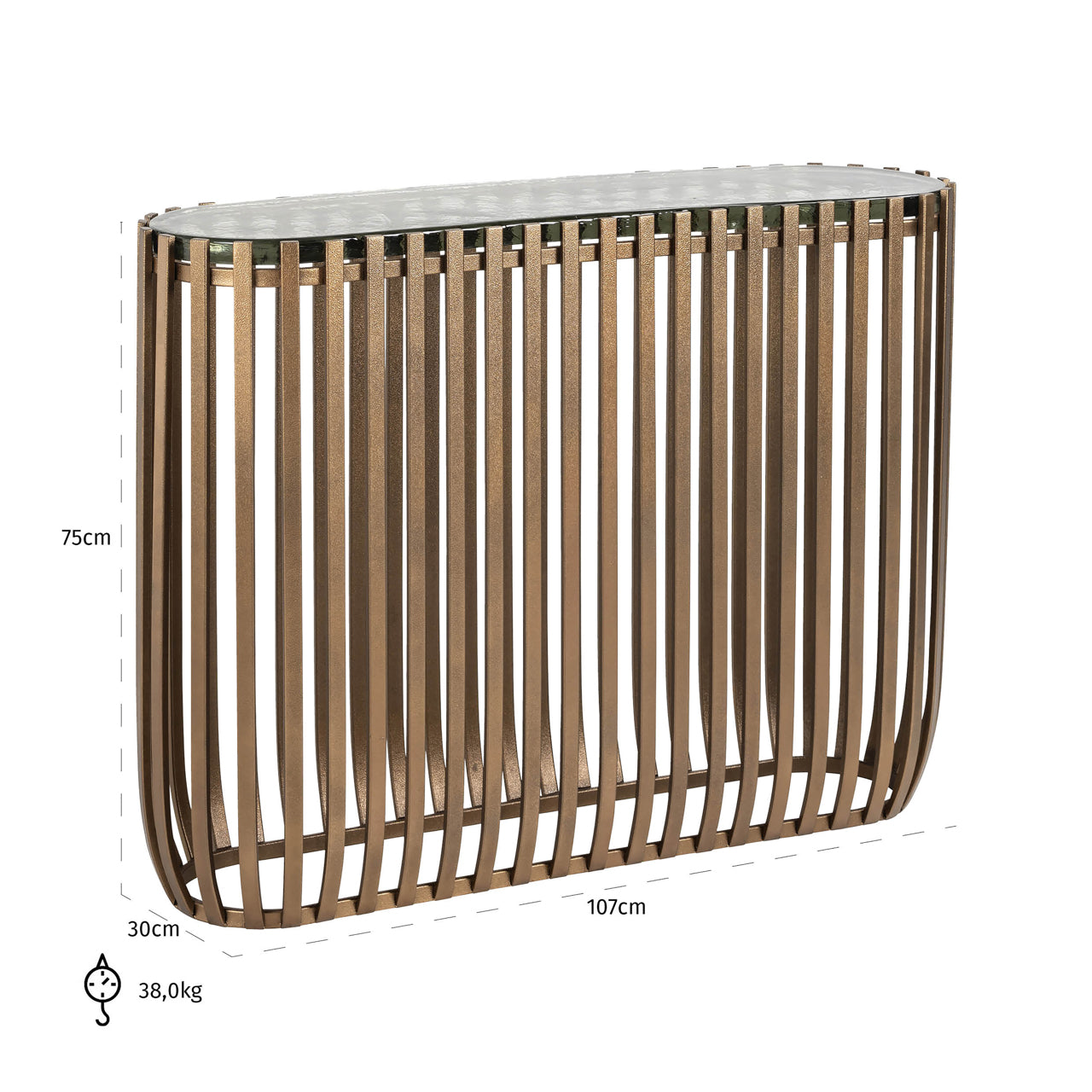 Richmond Interiors Volante Console Table in Gold  Nicholas John Interiors