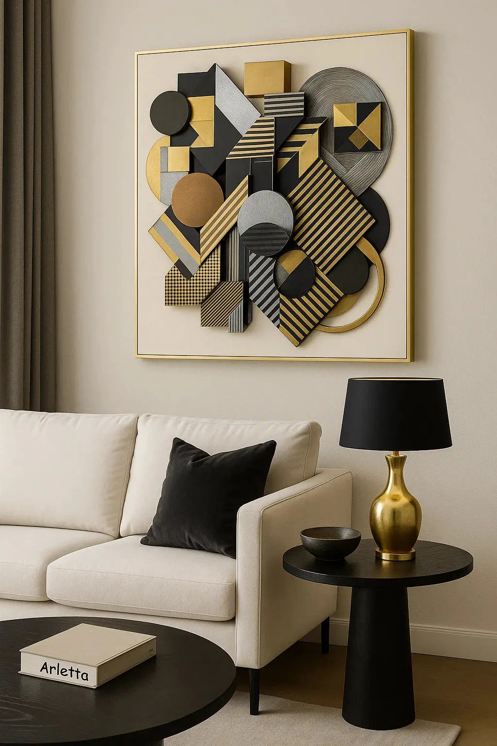 Richmond Interiors 3D Block Wall Art – Gold Framed Abstract Design  Nicholas John Interiors