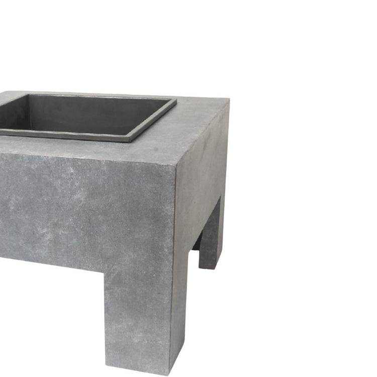 Square Fire Pit & Square Console Cement  Nicholas John Interiors
