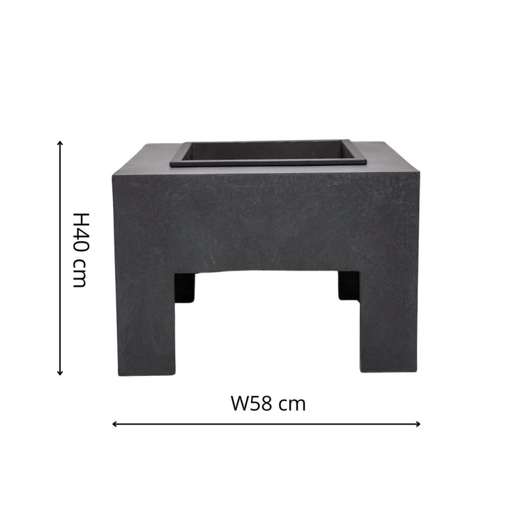 Square Fire Pit & Square Console Granite  Nicholas John Interiors