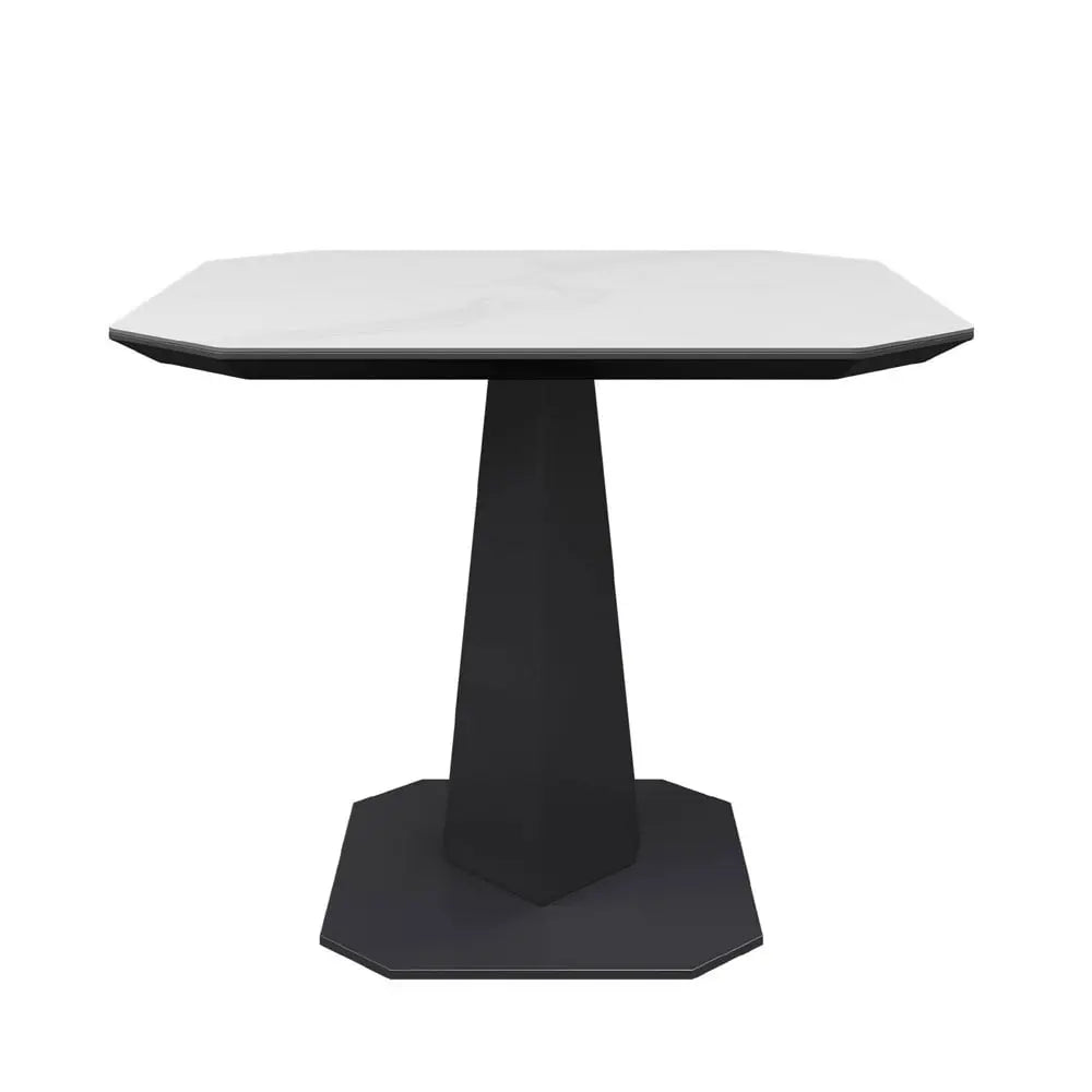 Vizarri Matte White Ceramic Side Table