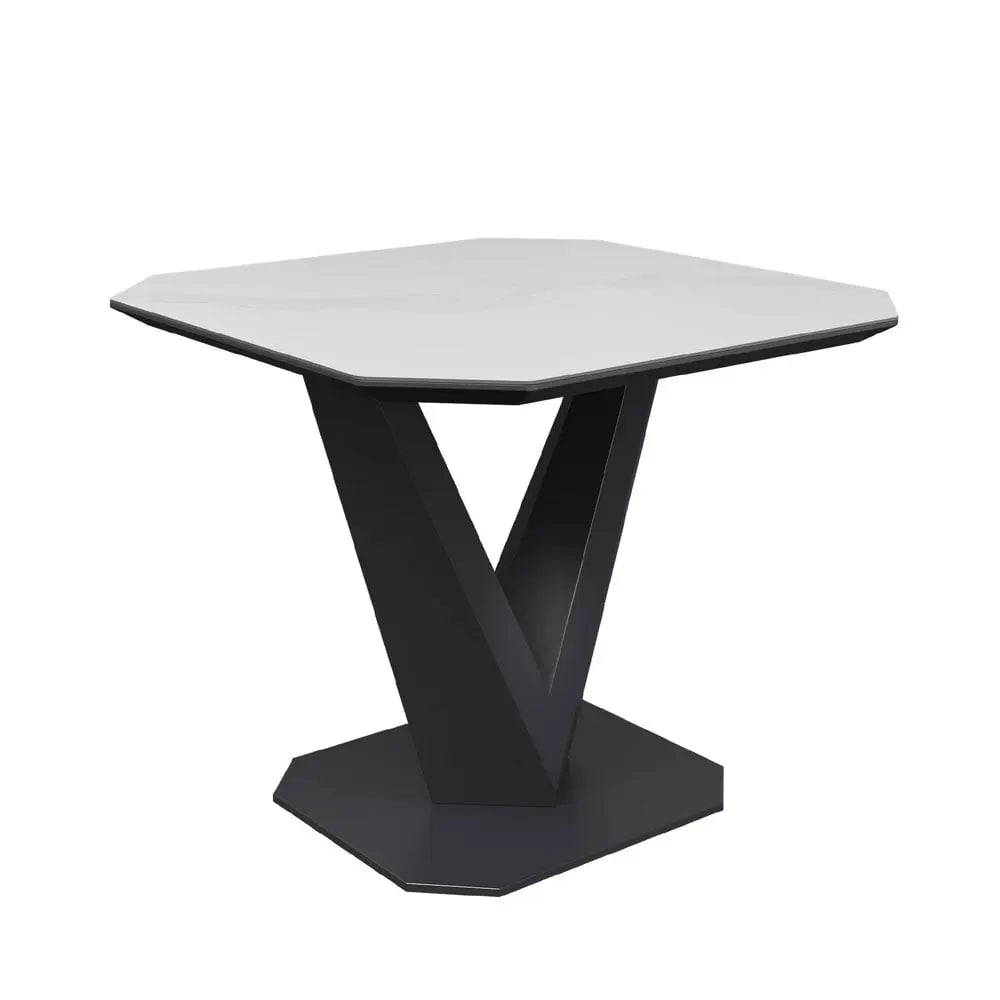 Vizarri Matte White Ceramic Side Table