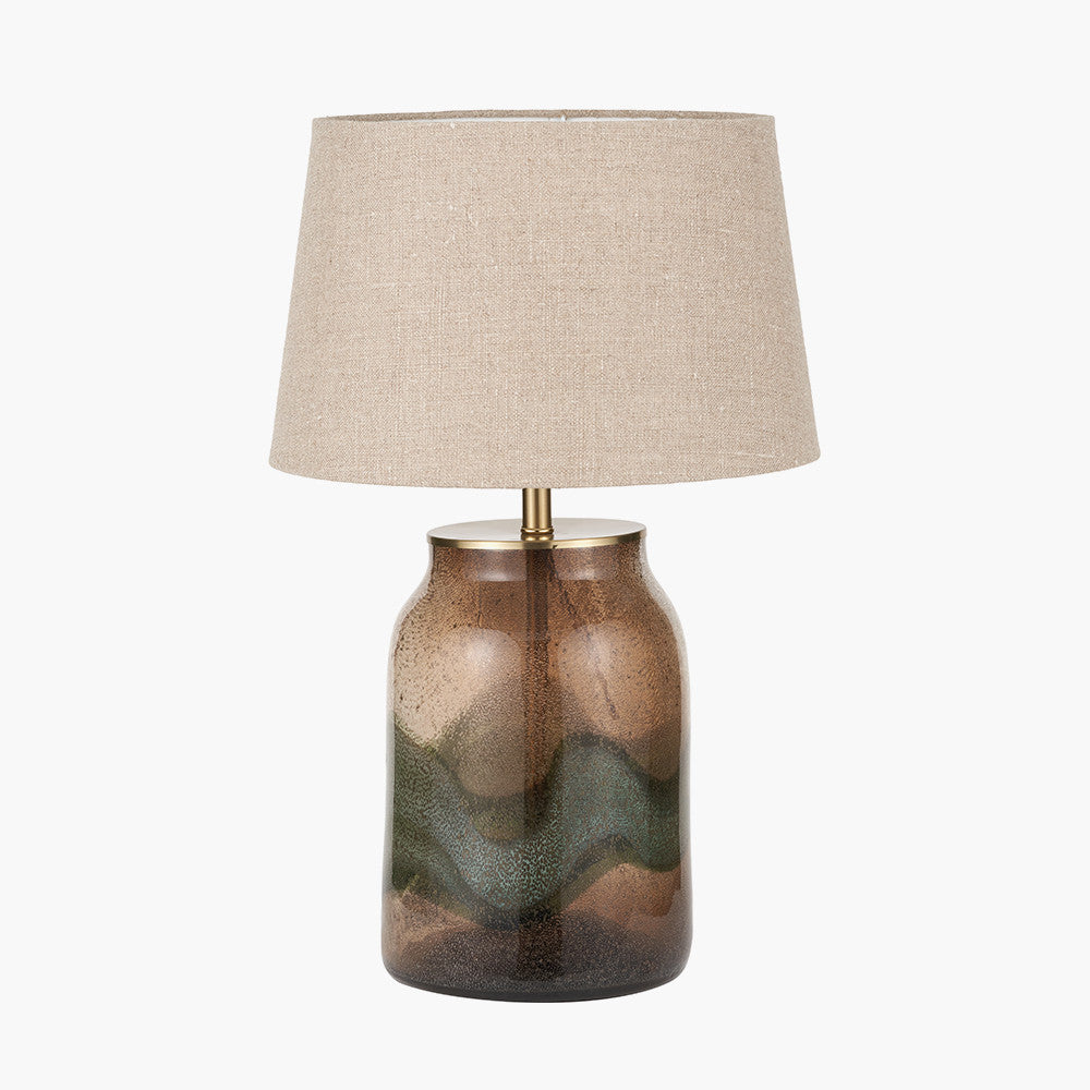 Valtellina Brown and Green Glass Table Lamp Base  Nicholas John Interiors