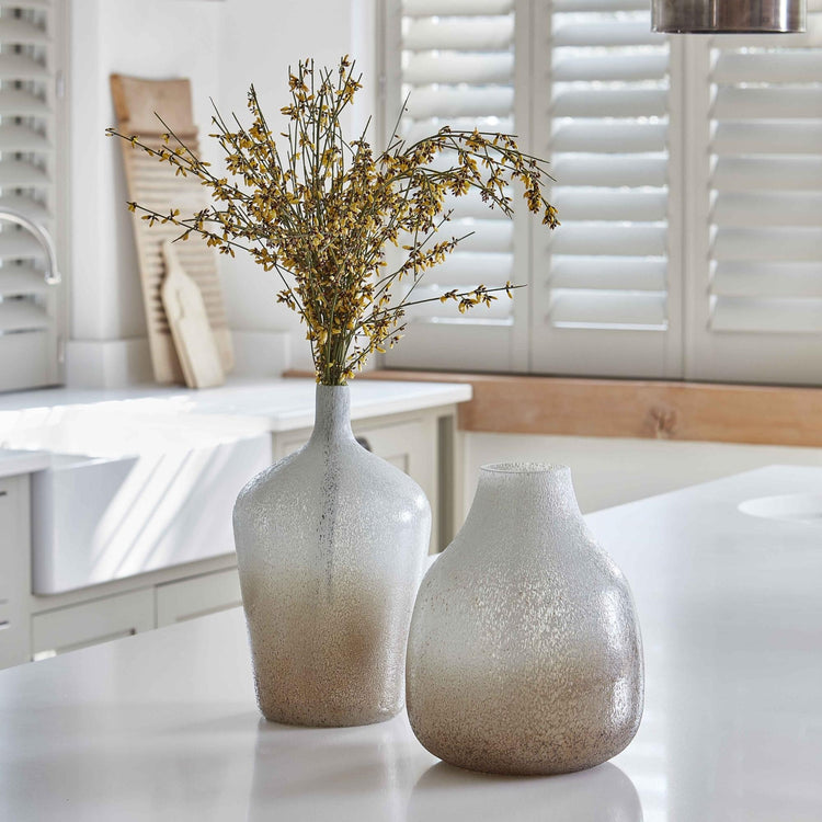 Verre Round Gold Frosted Vase  Nicholas John Interiors