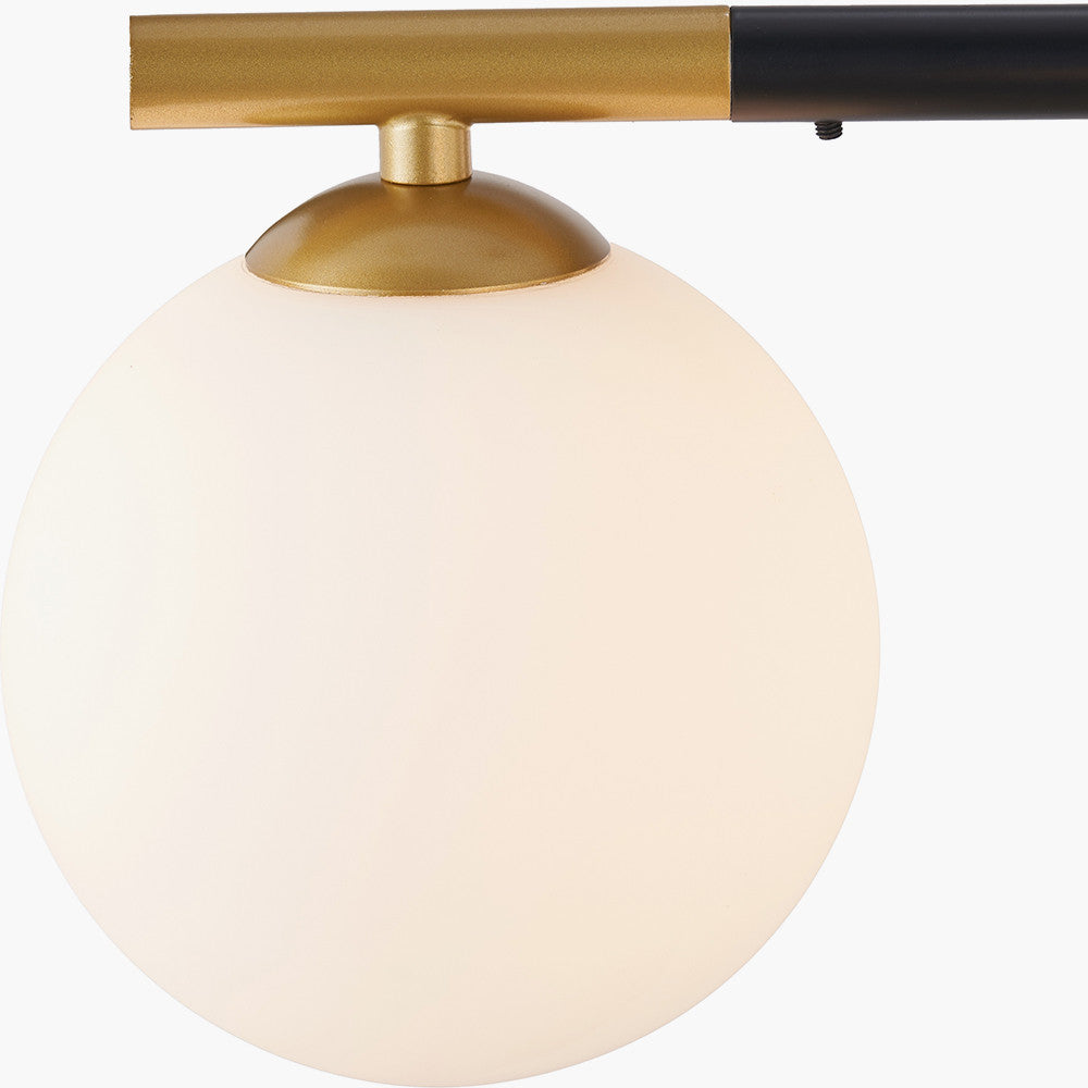 Wanda White Orb and Black Metal 5 Light Pendant  Nicholas John Interiors