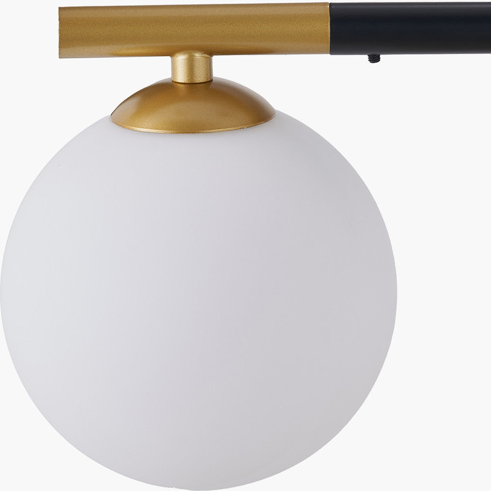 Wanda White Orb and Black Metal 5 Light Pendant  Nicholas John Interiors