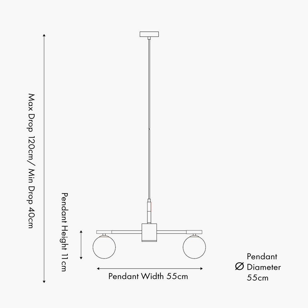 Wanda White Orb and Black Metal 5 Light Pendant  Nicholas John Interiors