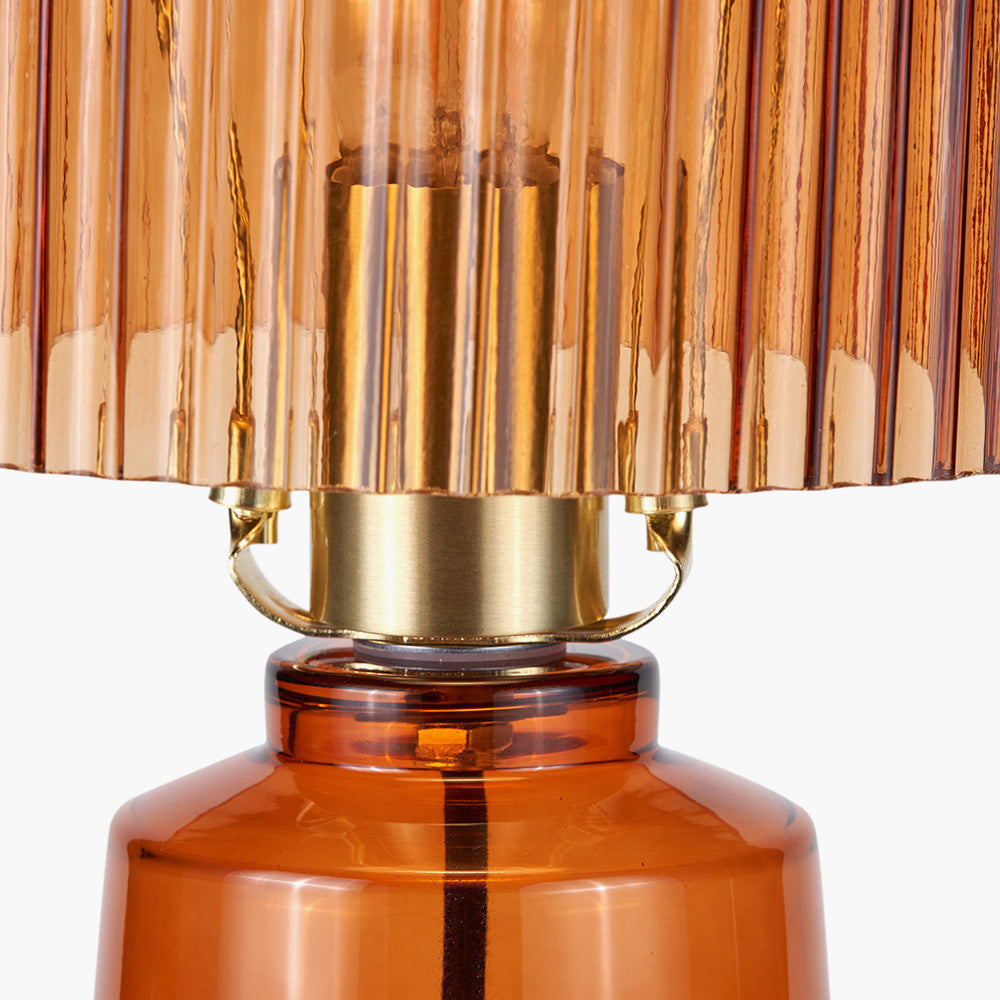 Zandra Orange Ribbed Glass Table Lamp  Nicholas John Interiors