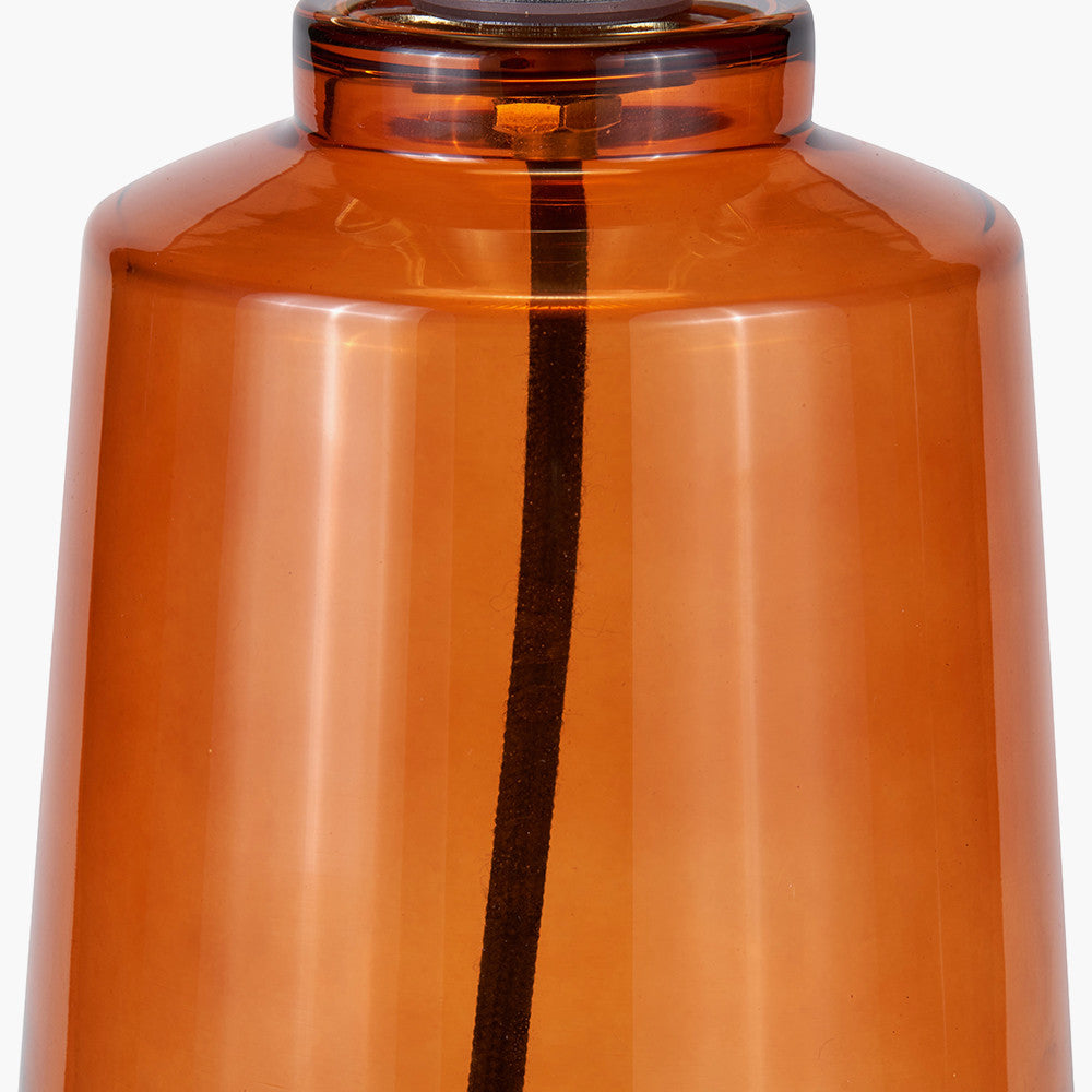 Zandra Orange Ribbed Glass Table Lamp  Nicholas John Interiors