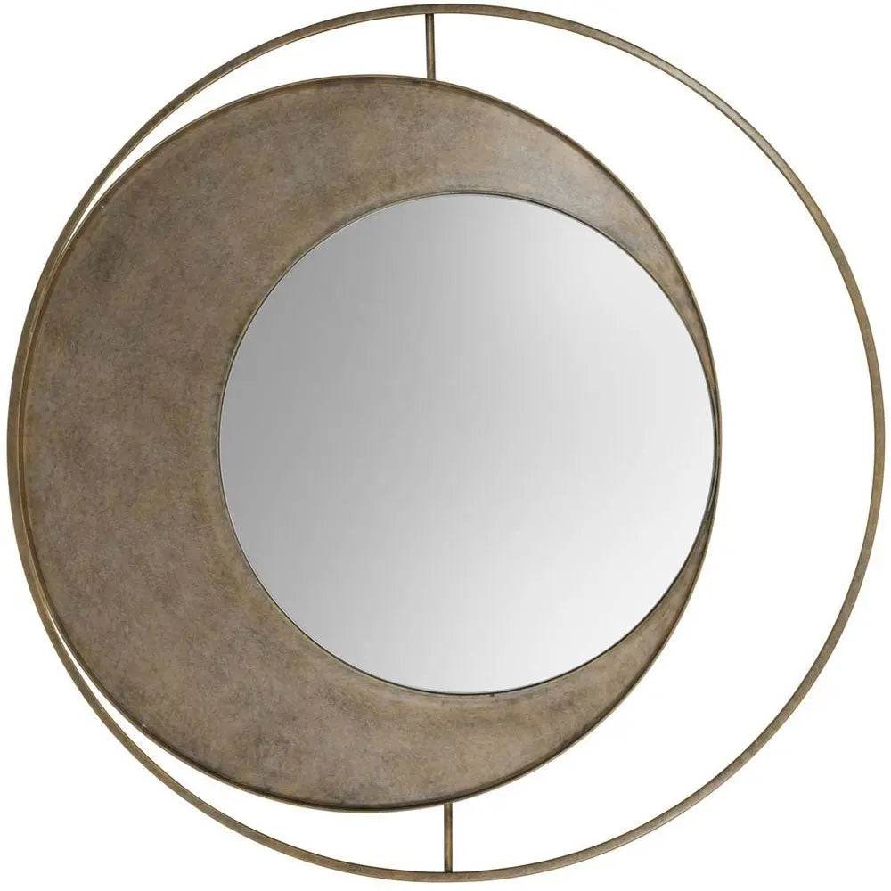 Abe Concentric Circles Iron Mirror Aged Gold Mirror