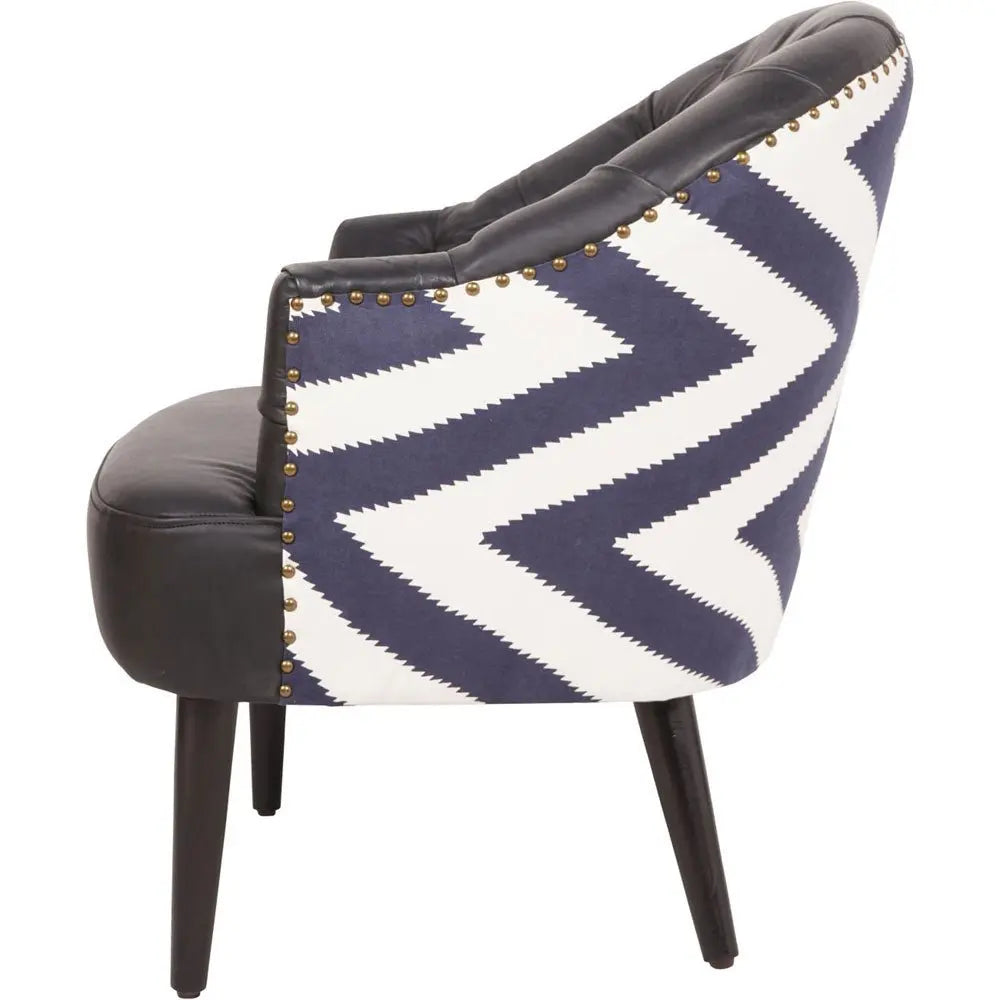 Adria Occasional Chair with Leather Front and Fabric Back Accent & Armchairs