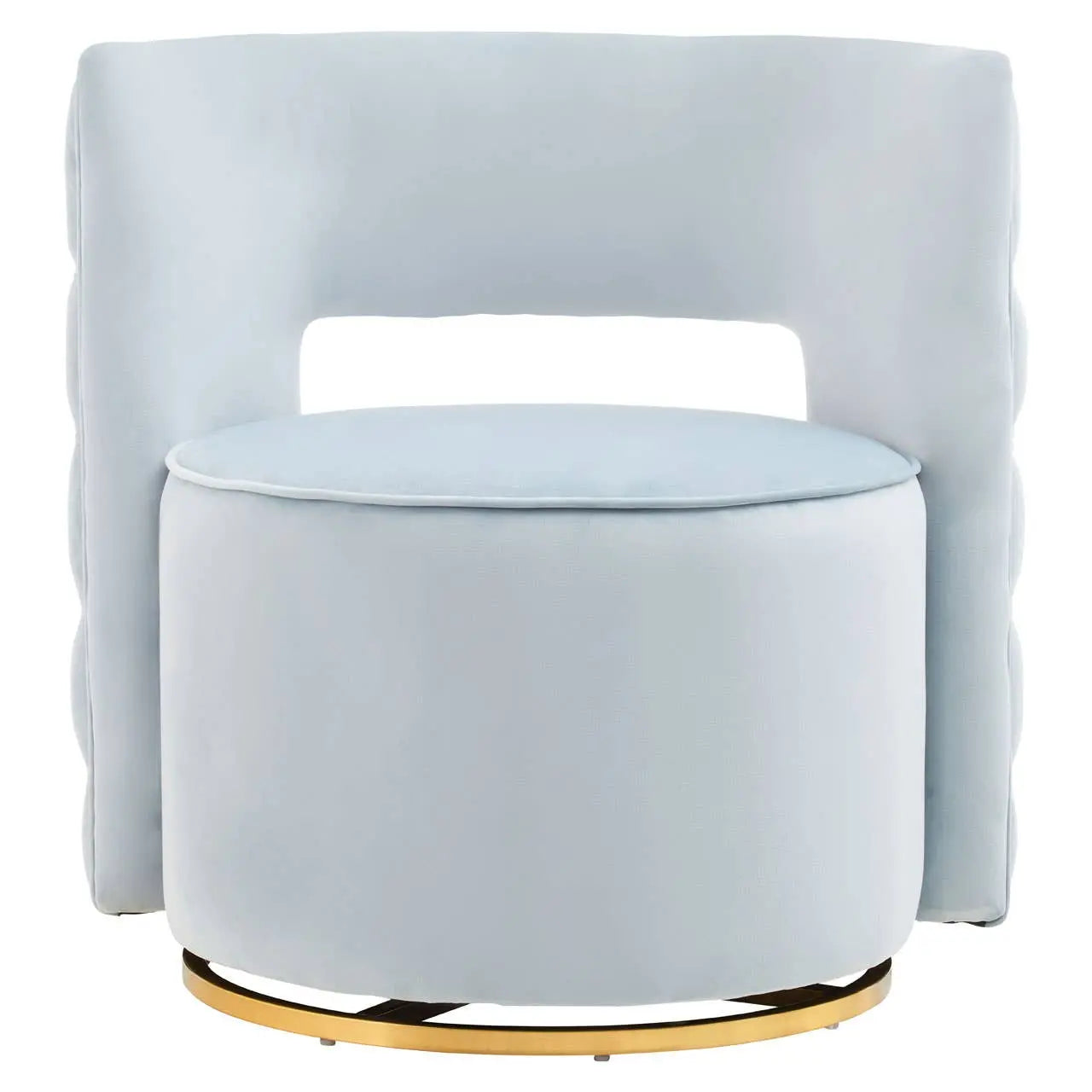Amina Blue Velvet Swivel Chair Accent & Armchairs