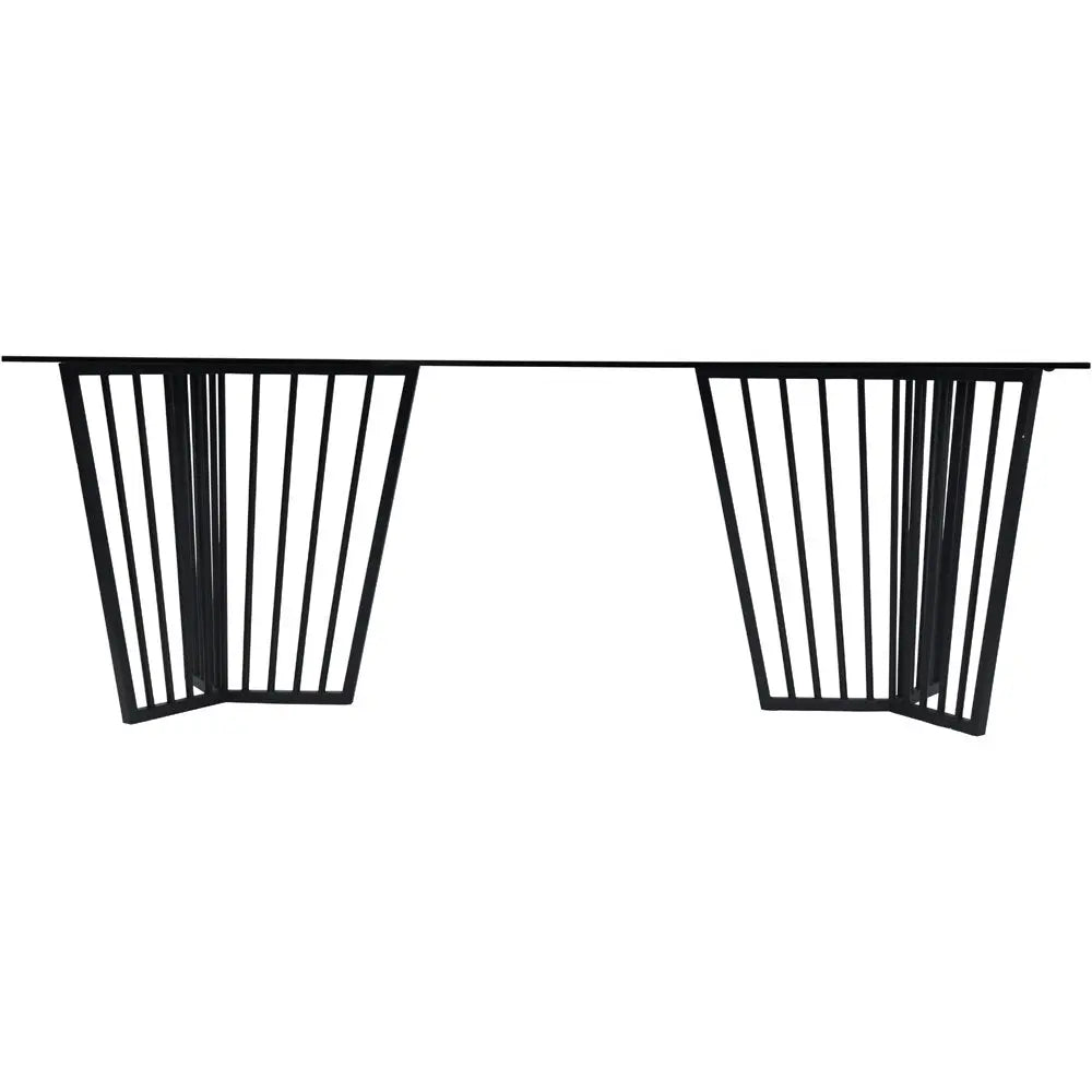 Arlington 200cm Black Frame and Tinted Glass Dining Table