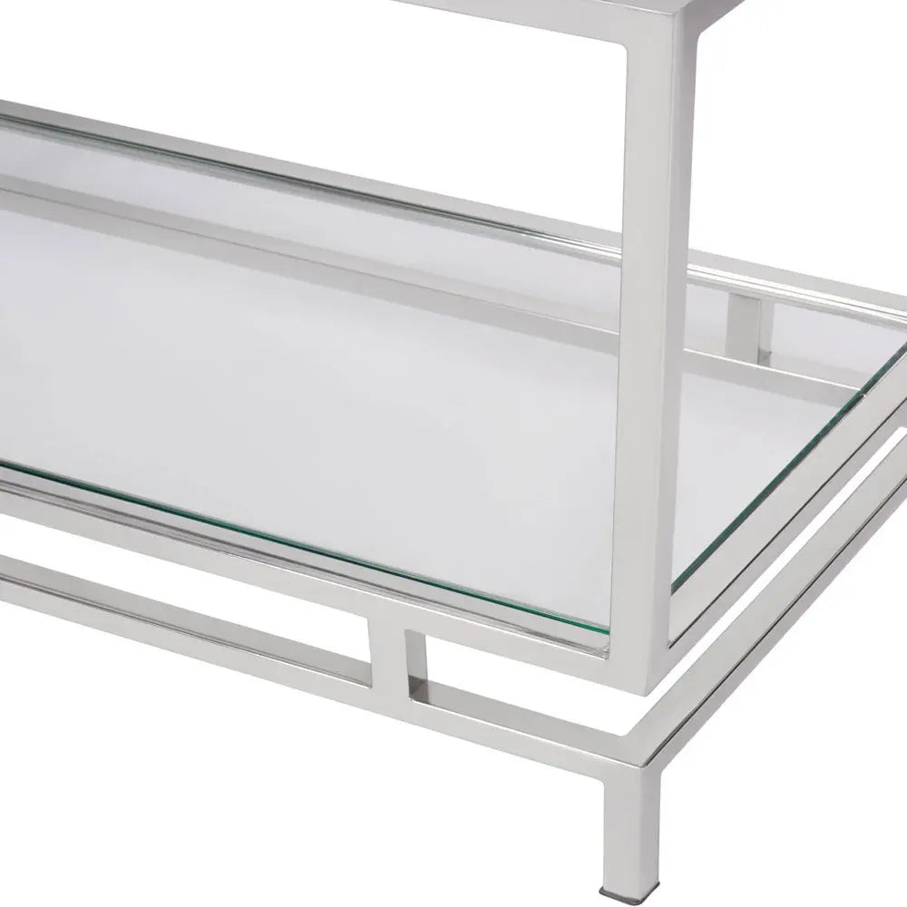 Arlington Stainless Steel Frame and Clear Glass Large Display Unit Display Cabinet