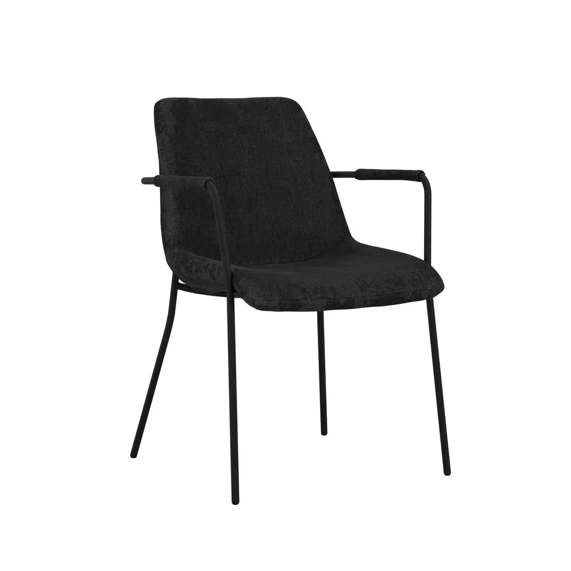 Ashford & Grey Elio Black Dining Chair with Arms Dining Chair