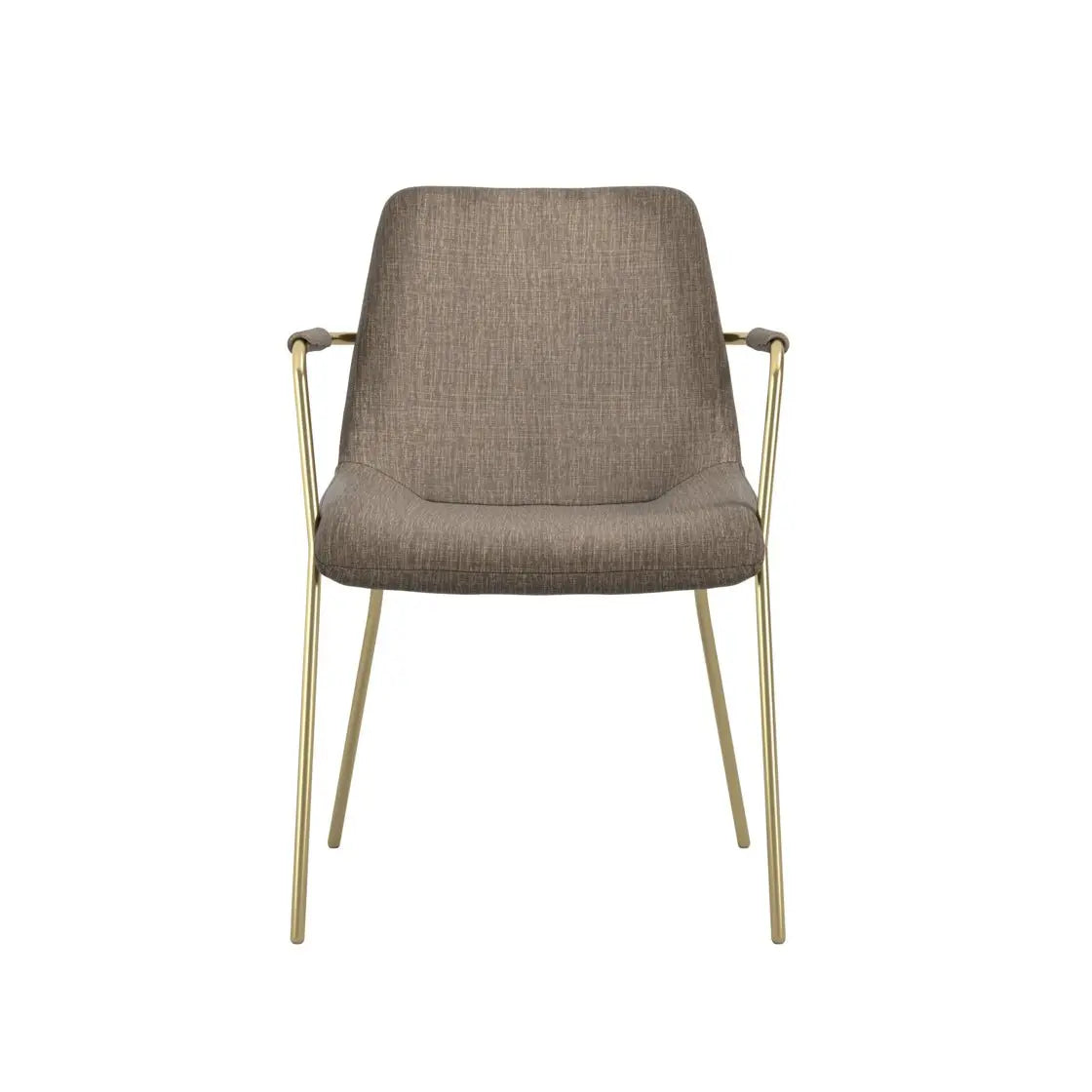 Ashford & Grey Elio Taupe and Gold Dining Chair with Arms Dining Chair