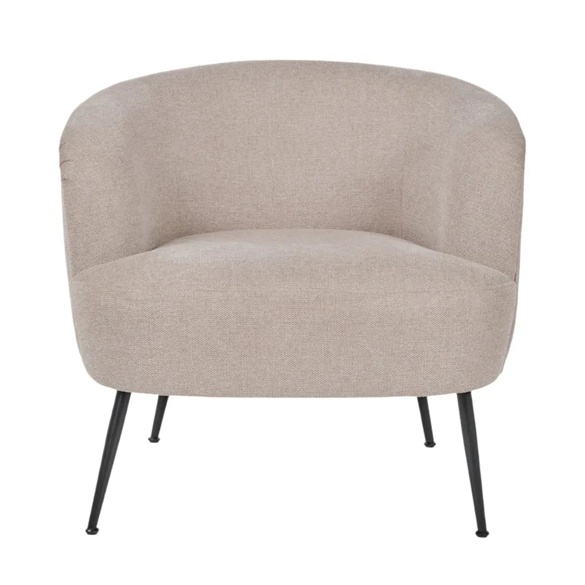 Aviana Natural Chenille and Black Metal Tub Chair - Pacific Lifestyle Pacific Lifestyle