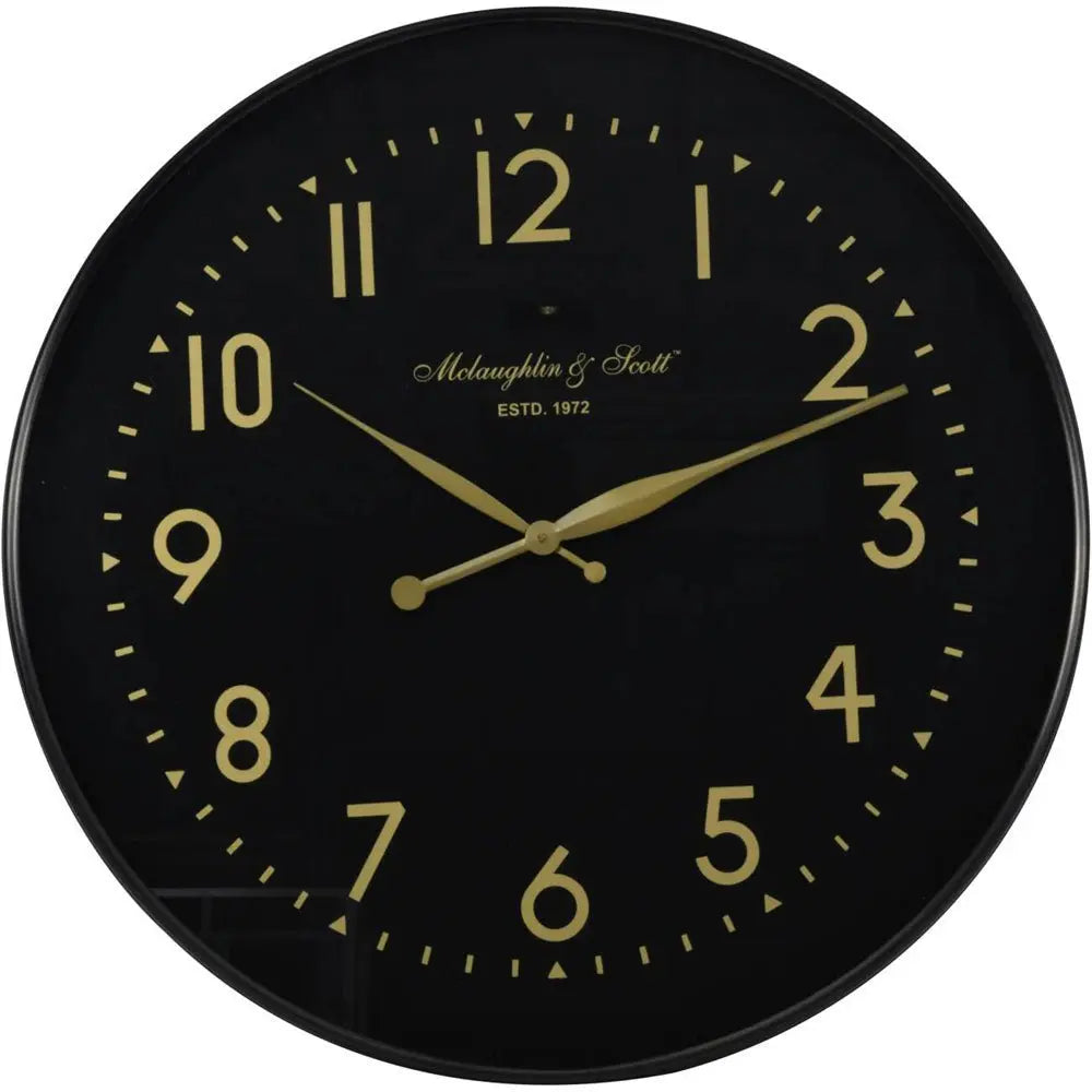 Black Wall Clock with Gold