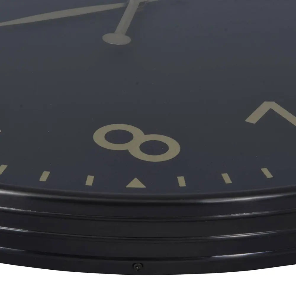 Black Wall Clock with Gold