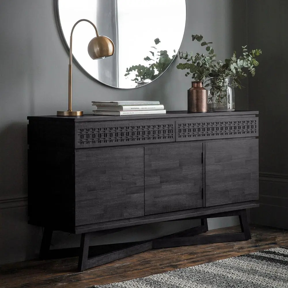 Bohara 3 Door 2 Drawer Sideboard in Black Sideboard