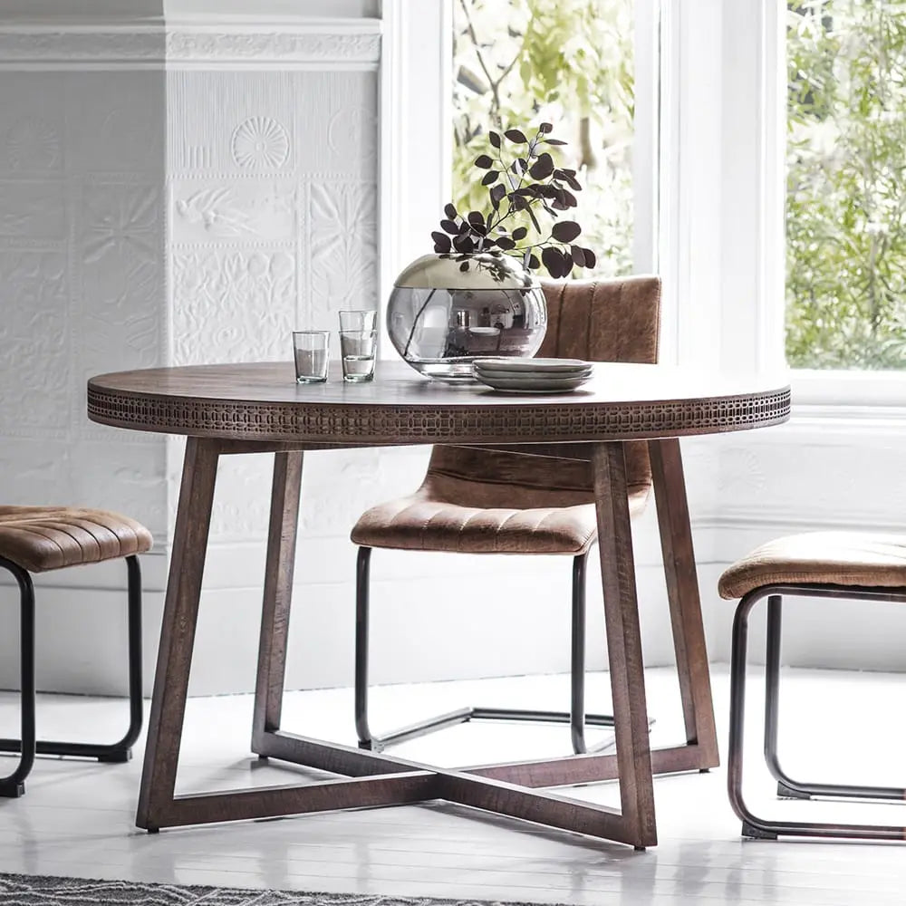 Bohara Retreat Round Dining Table in Brown Dining table