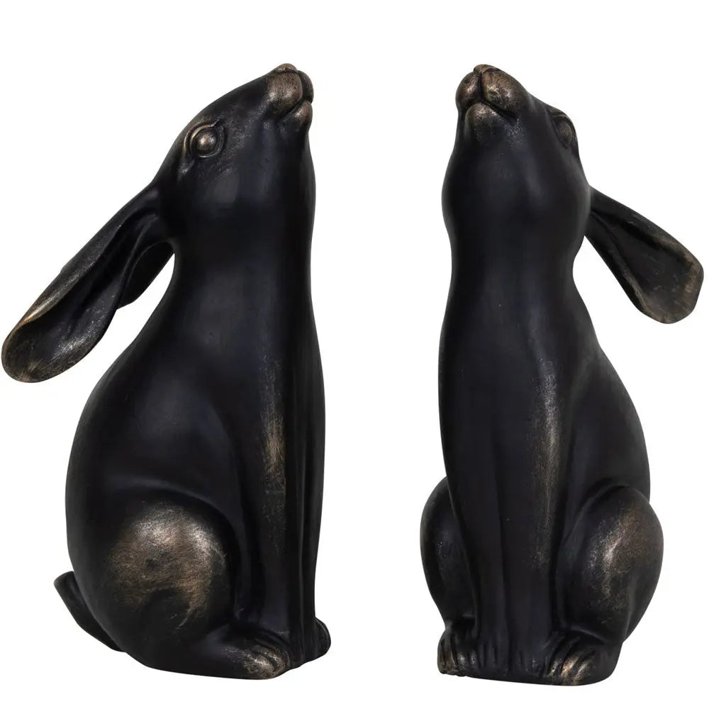 Bronze Hare Pair Sculpture