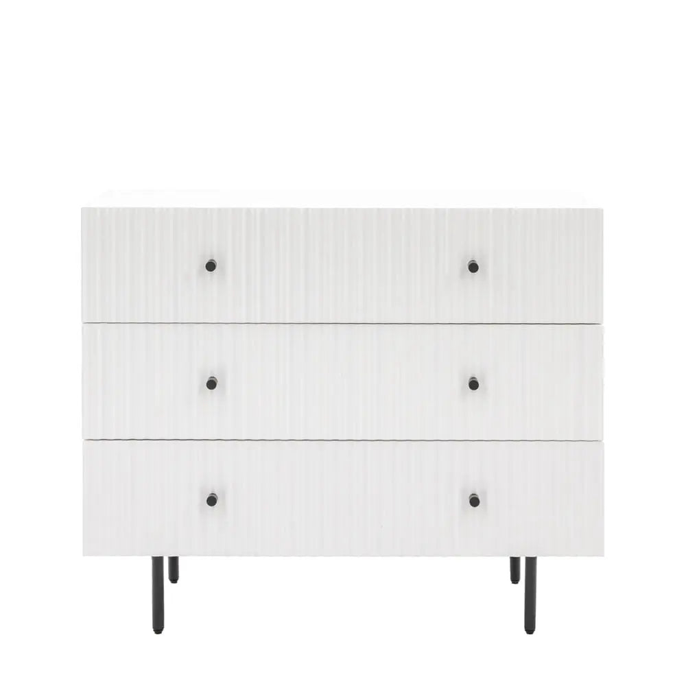 Bucknell 3 Drawer Chest in White Chest of Drawers