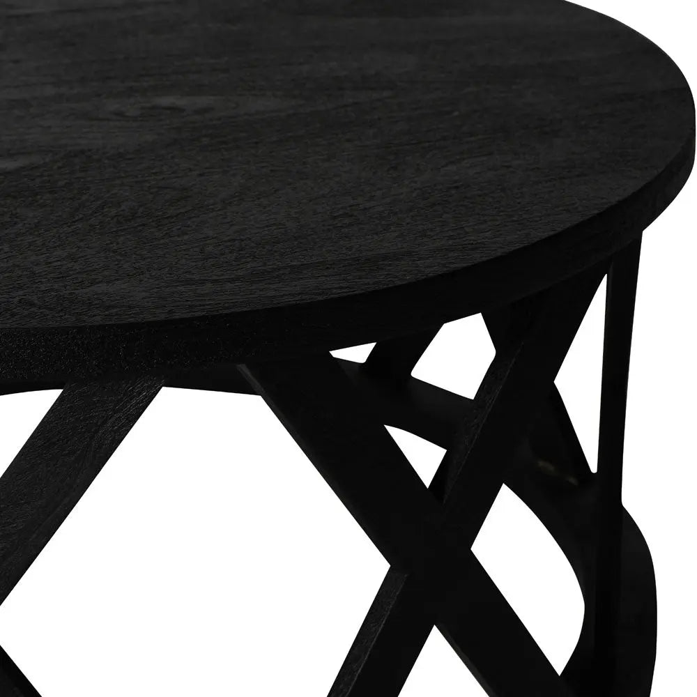 Calista Solid Wooden Coffee Table in Black Coffee Table