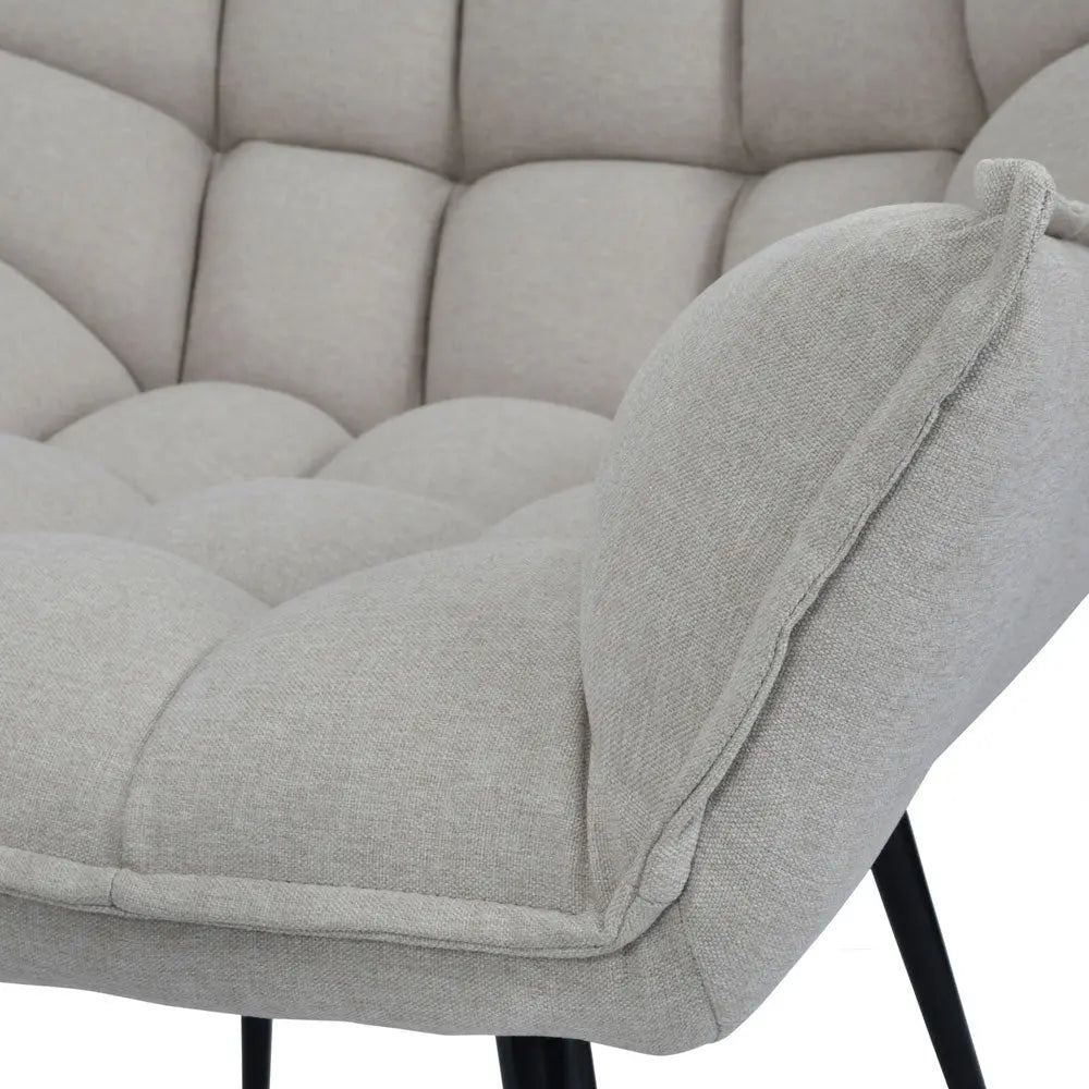 Chrisa Occasional Chair with Footstool in Oatmeal Fabric Accent & Armchairs