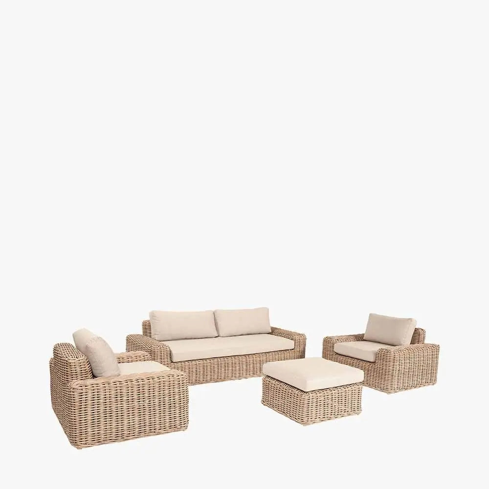 Como Natural Antique Outdoor Seating Set - Pacific Lifestyle Outdoor Lounge Sets