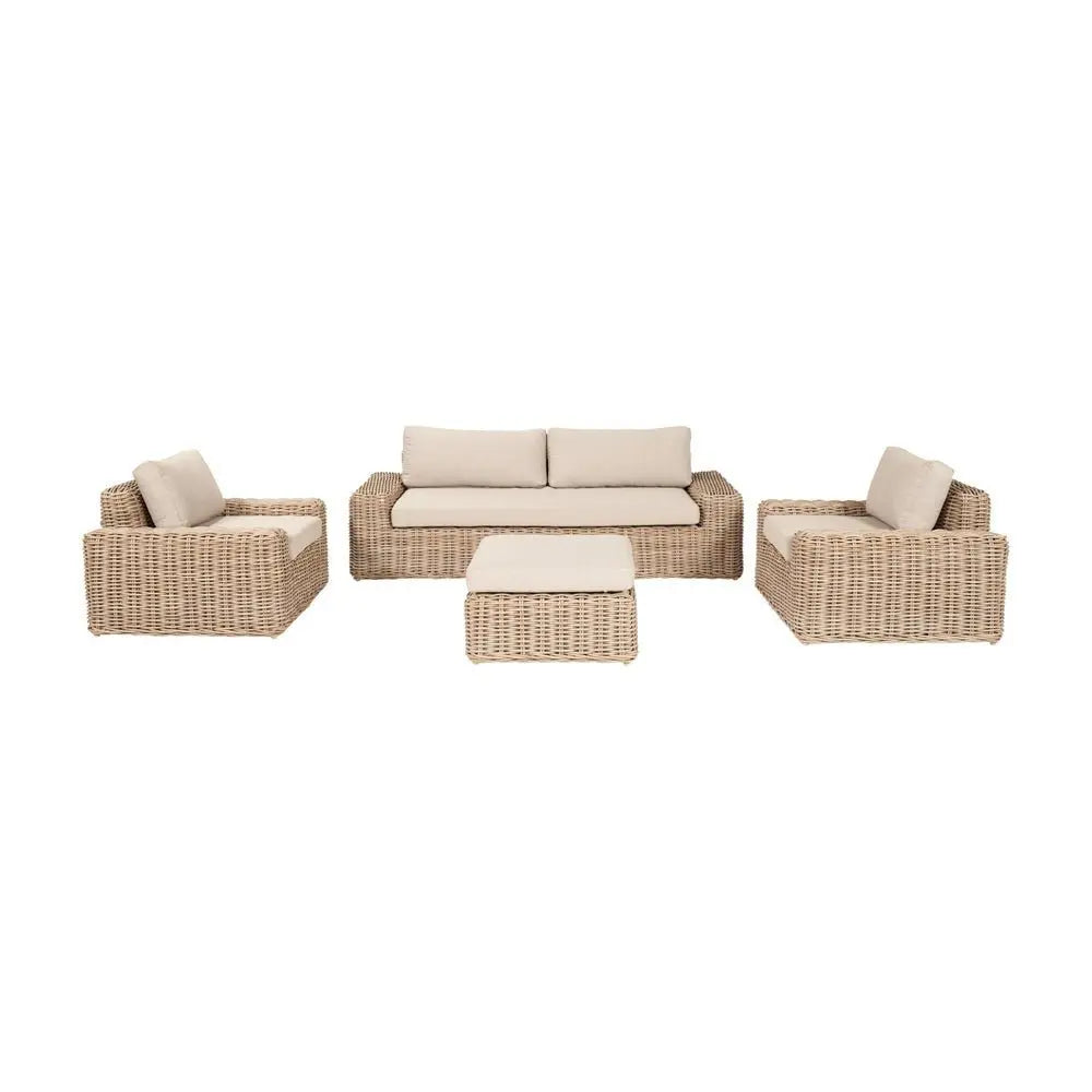 Como Natural Antique Outdoor Seating Set - Pacific Lifestyle Outdoor Lounge Sets