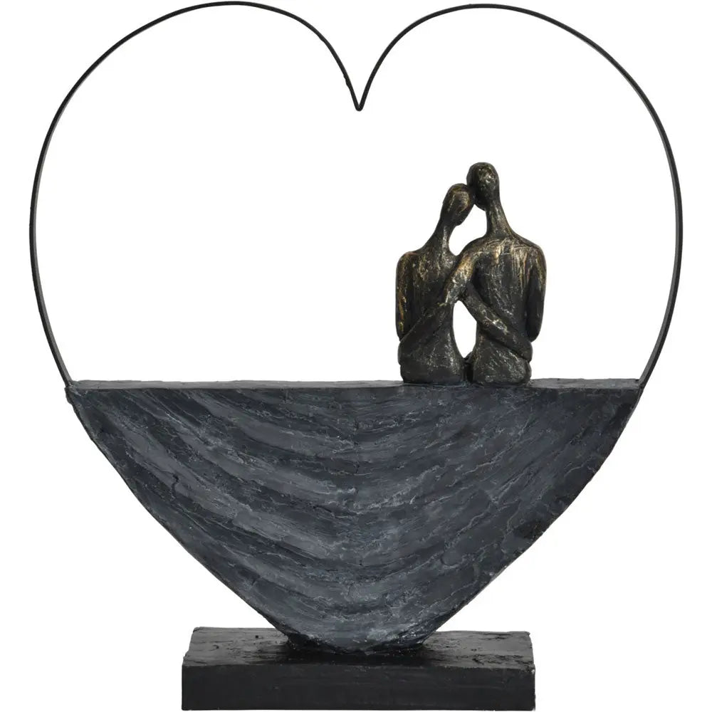 Couple Inside Heart Sculpture